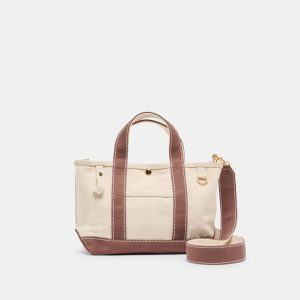 LUNEA HANDBAG NATURAL CHOCOLATE CANVAS