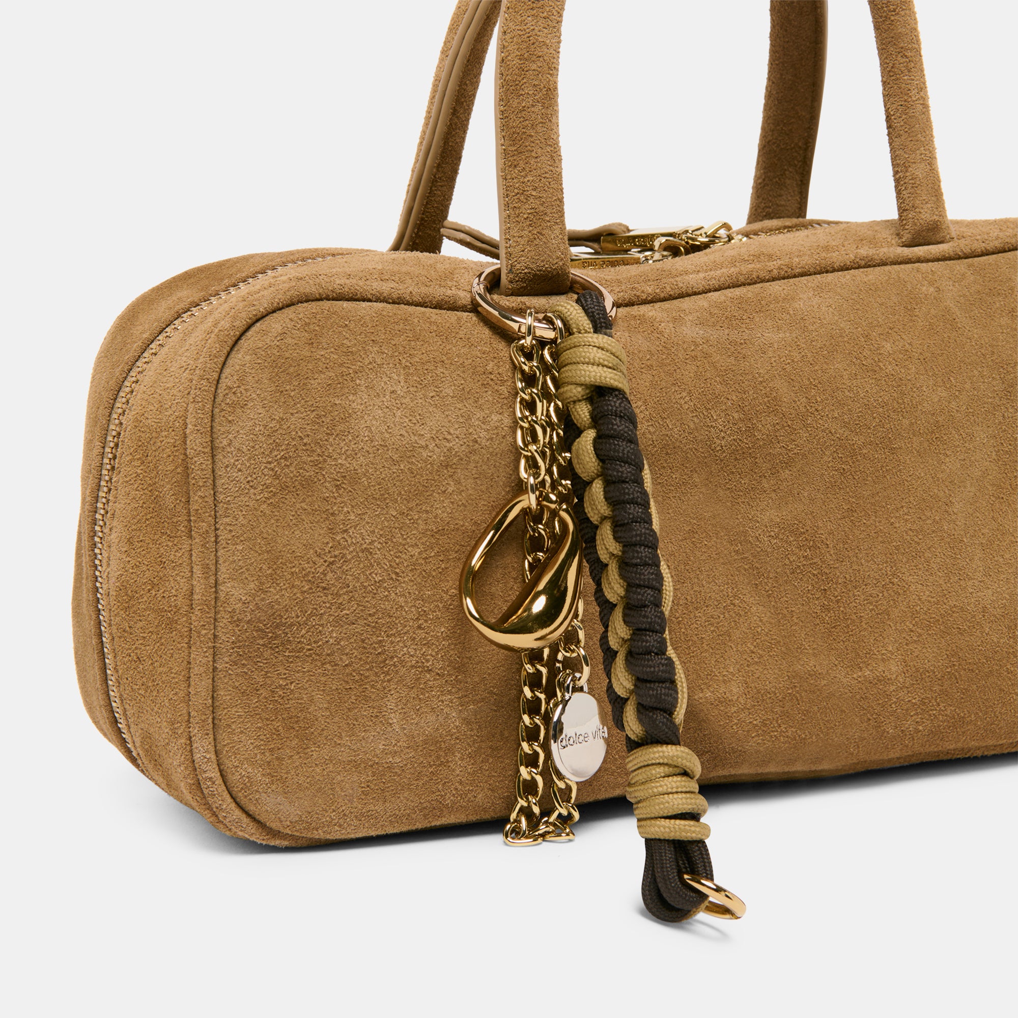SANTINA HANDBAG TAUPE SUEDE - Image 2