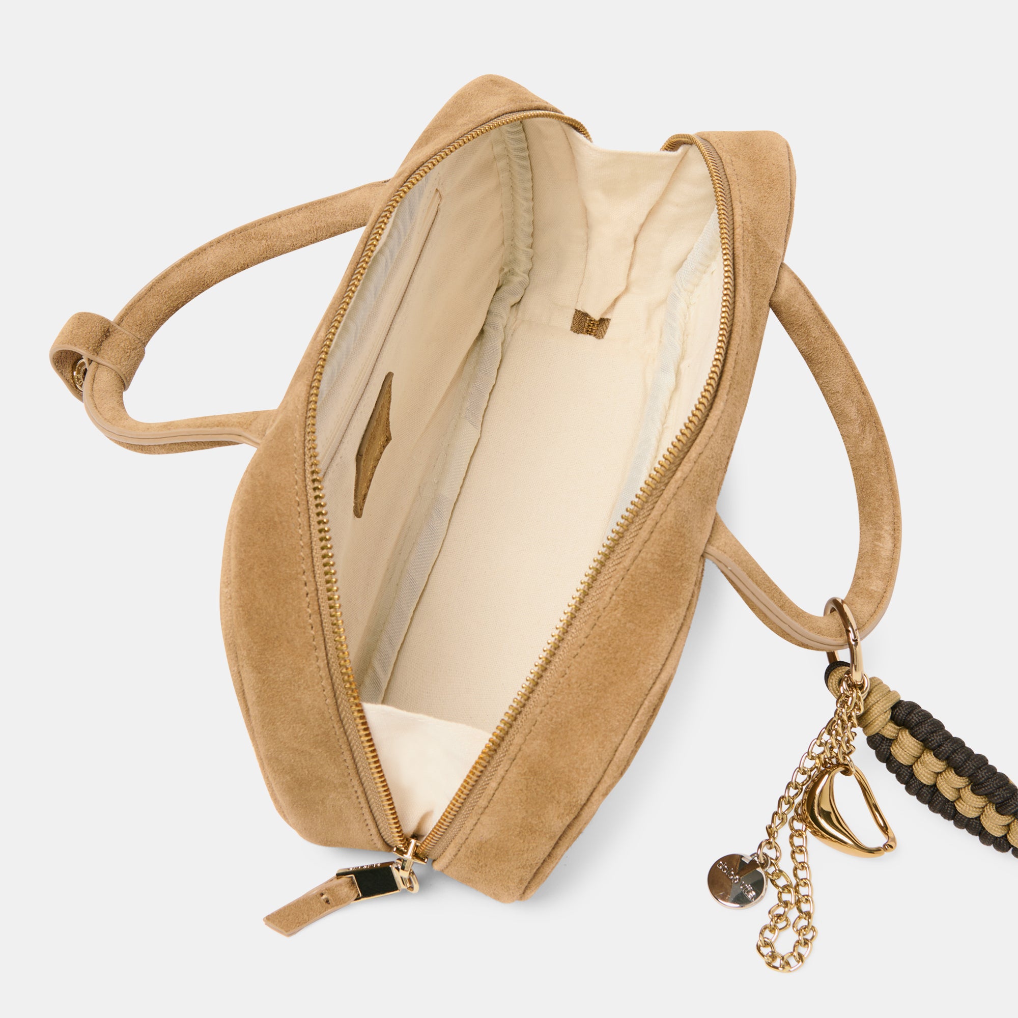 SANTINA HANDBAG TAUPE SUEDE - Image 5