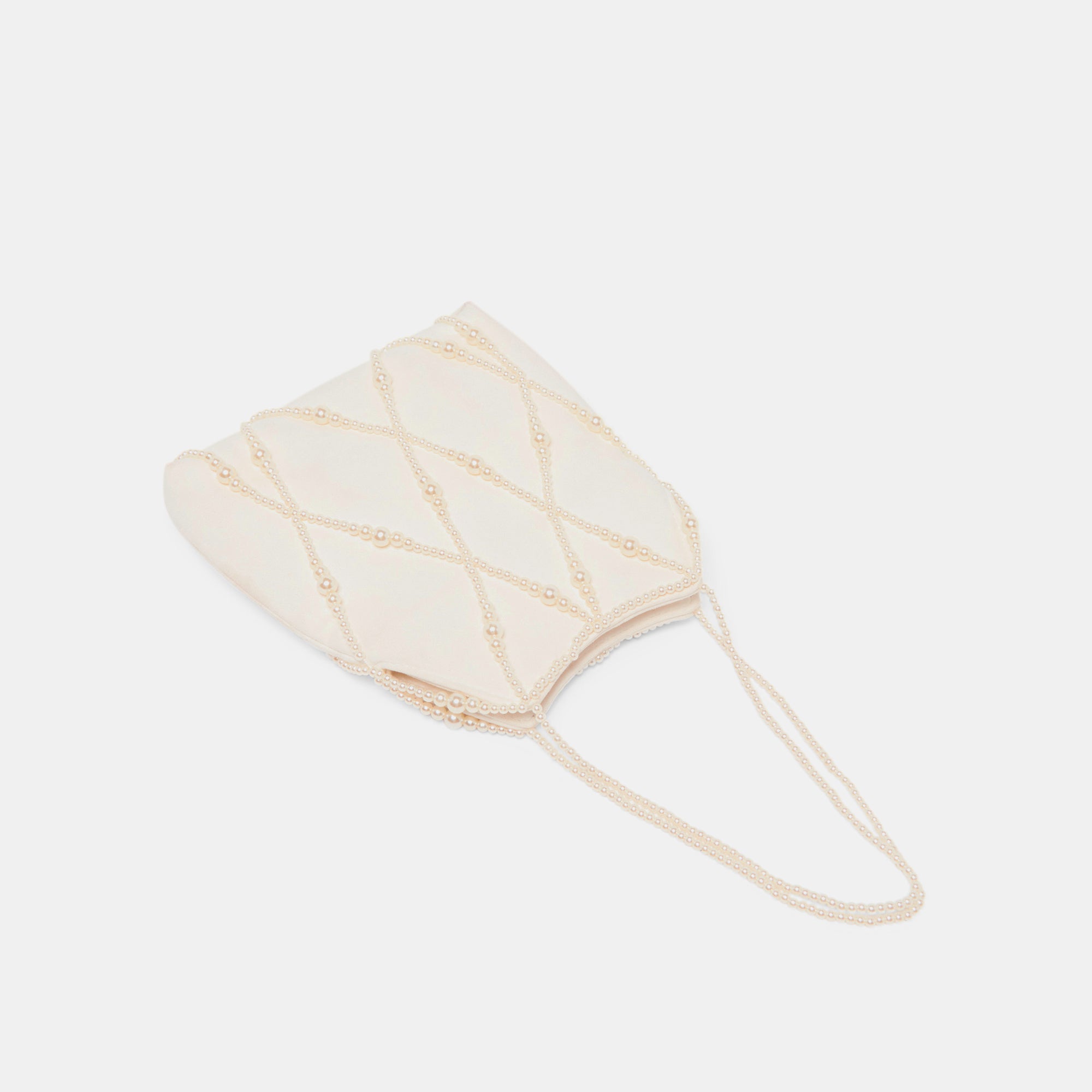 SERILDA PEARL HANDBAG IVORY SATIN - Image 3