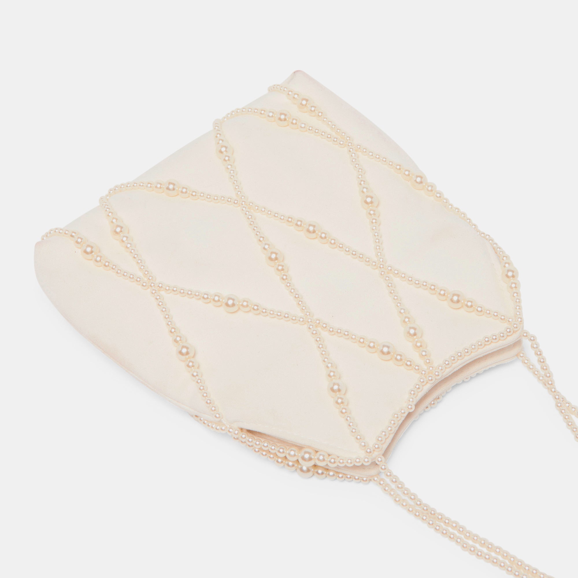 SERILDA PEARL HANDBAG IVORY SATIN - Image 5