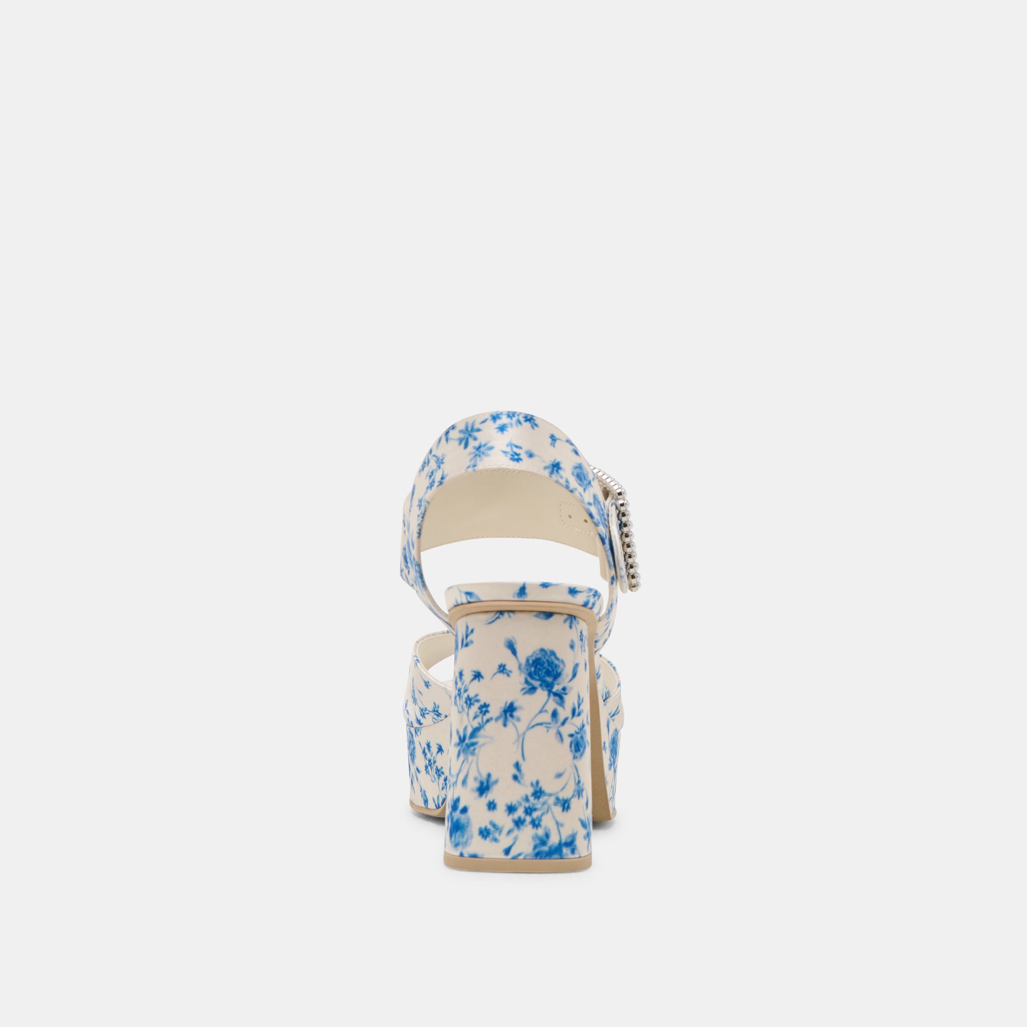 BOBBY PEARL HEELS BLUE FLORAL SATIN - Image 7