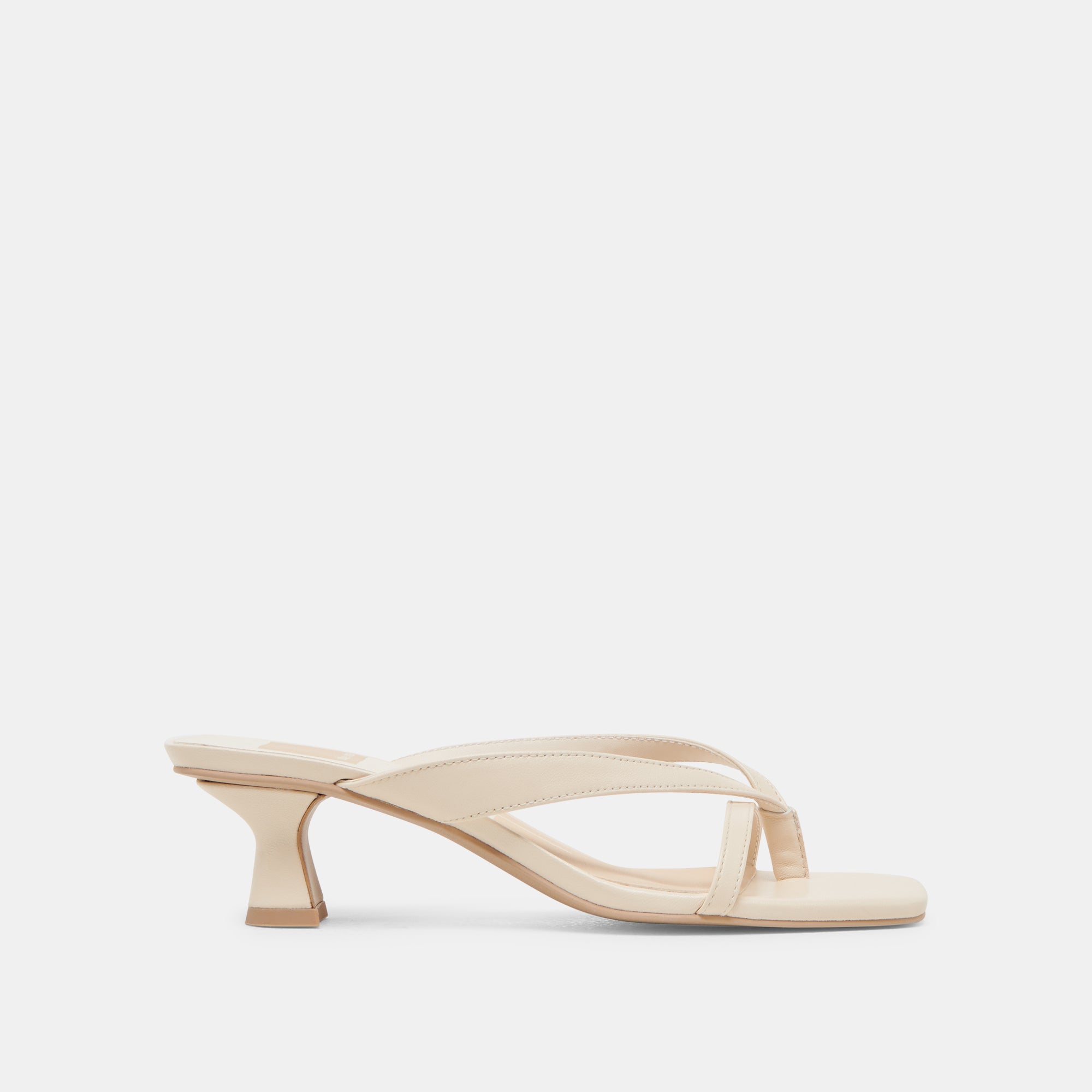 BREVEL WIDE HEELS BONE LEATHER