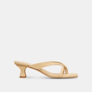 BREVEL HEELS NATURAL RAFFIA