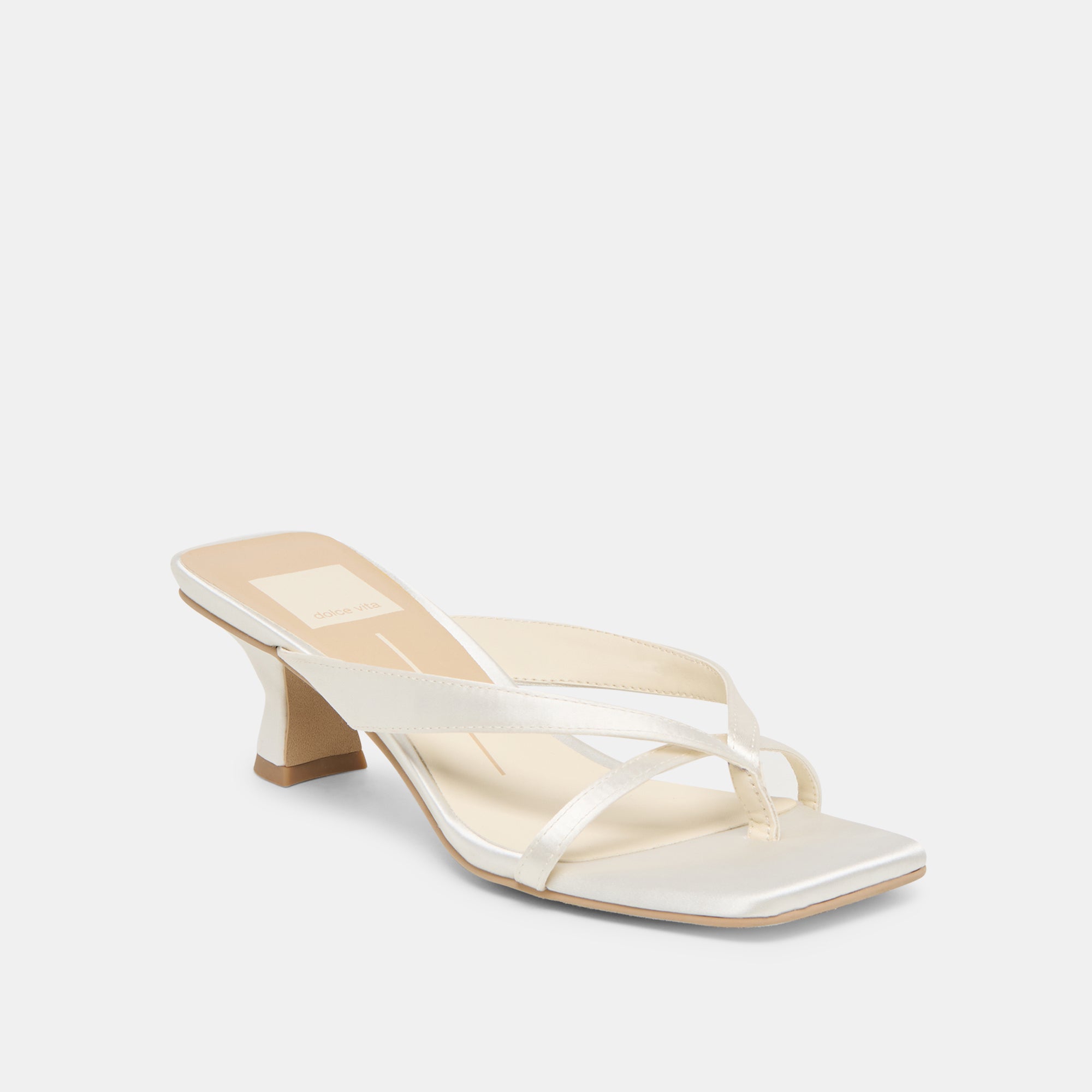 BREVEL WIDE HEELS TRUE WHITE SATIN - Image 2