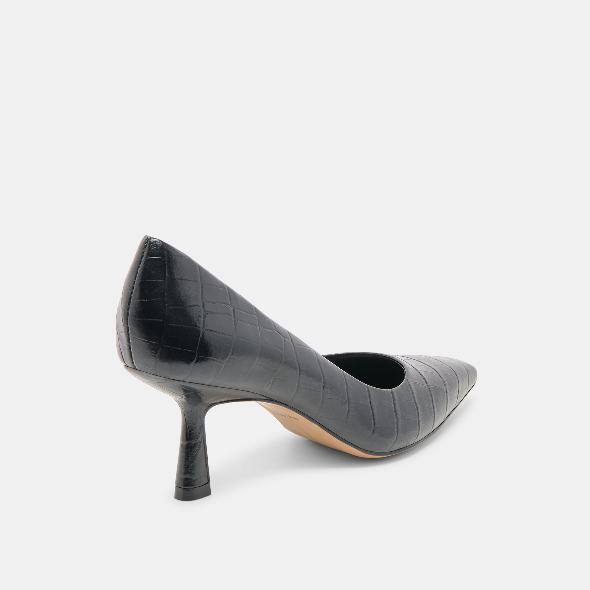 BRIONA HEELS NOIR CROCO EMBOSSED LEATHER - Image 3