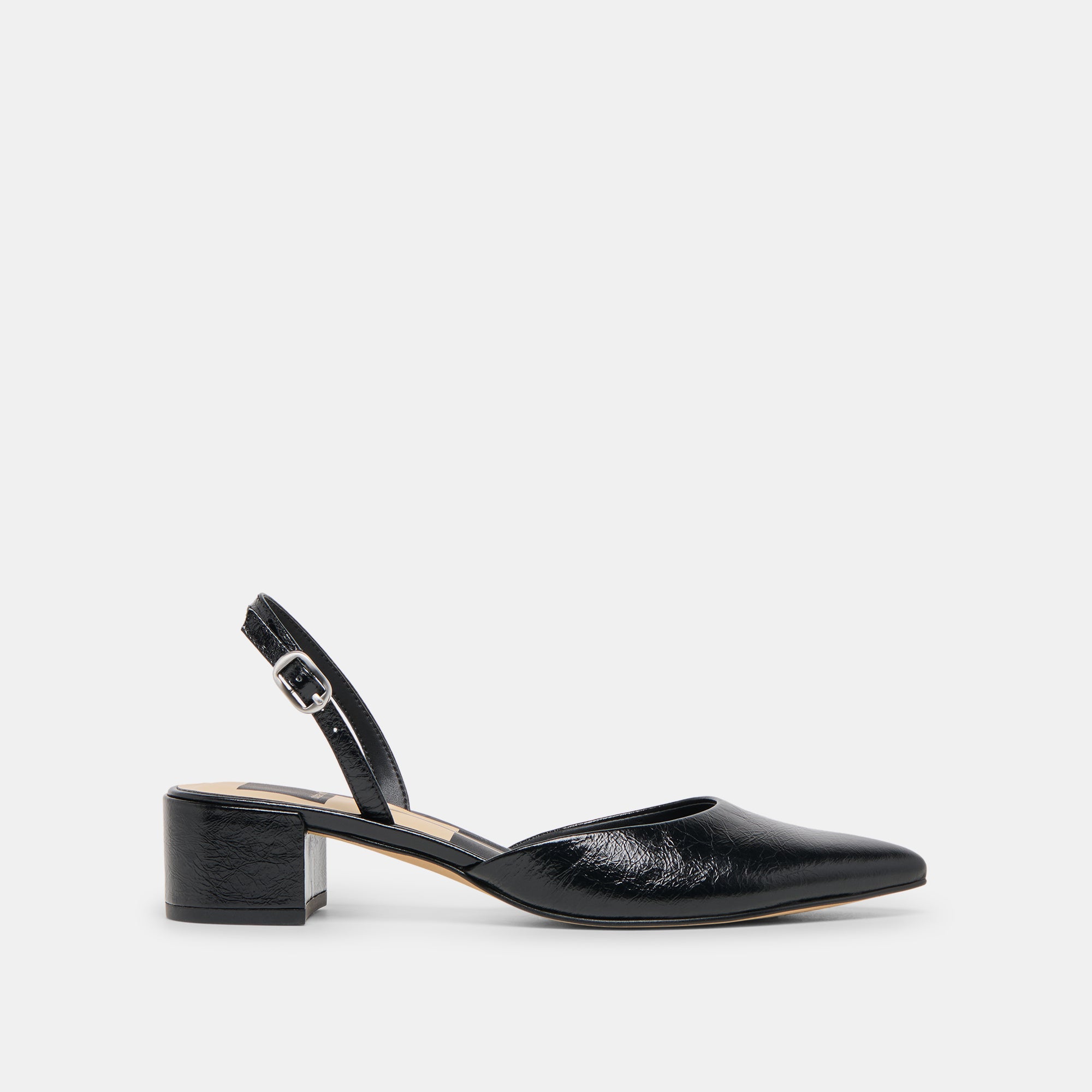CAREL WIDE HEELS MIDNIGHT CRINKLE PATENT LEATHER