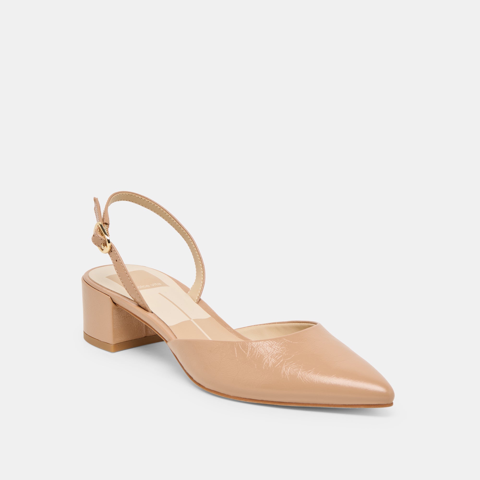 CAREL HEELS LT TAN CRINKLE PATENT LEATHER - Image 2
