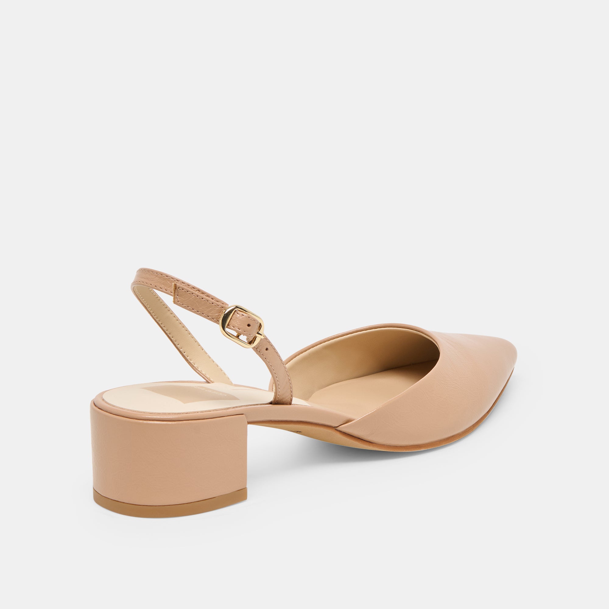 CAREL WIDE HEELS LT TAN CRINKLE PATENT LEATHER - Image 3