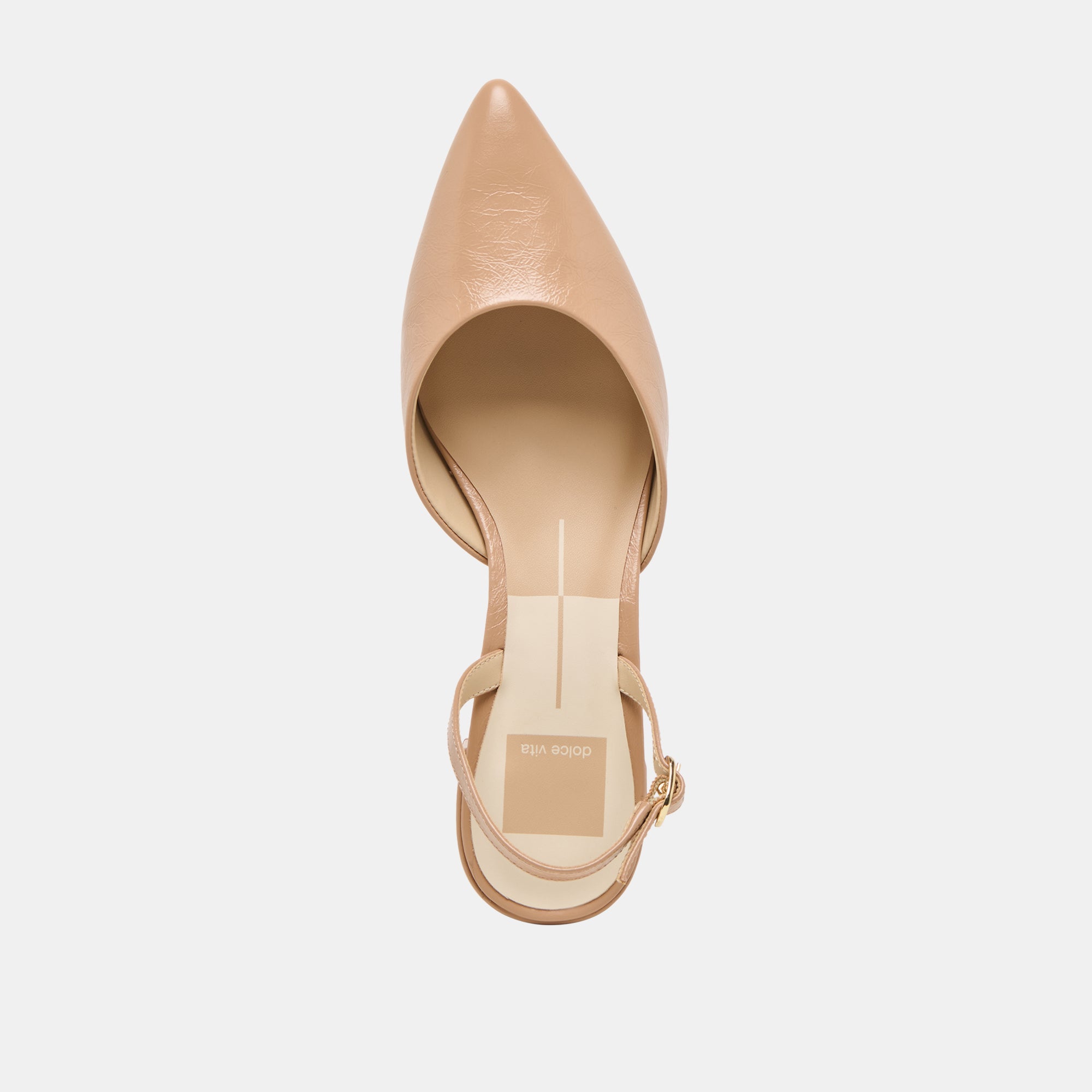 CAREL HEELS LT TAN CRINKLE PATENT LEATHER - Image 8