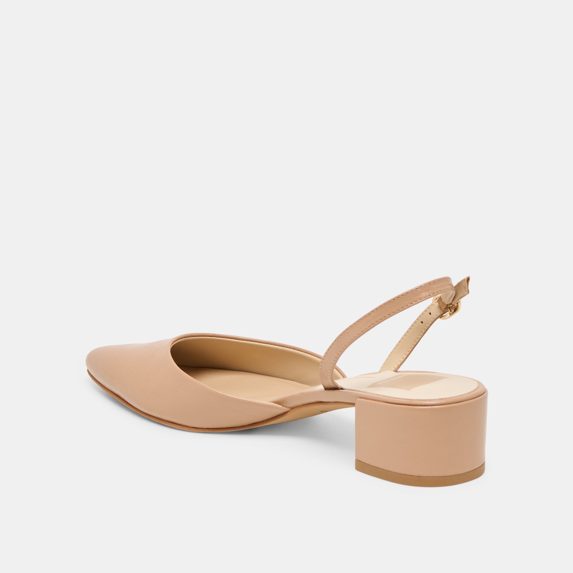 CAREL WIDE HEELS LT TAN CRINKLE PATENT LEATHER - Image 5
