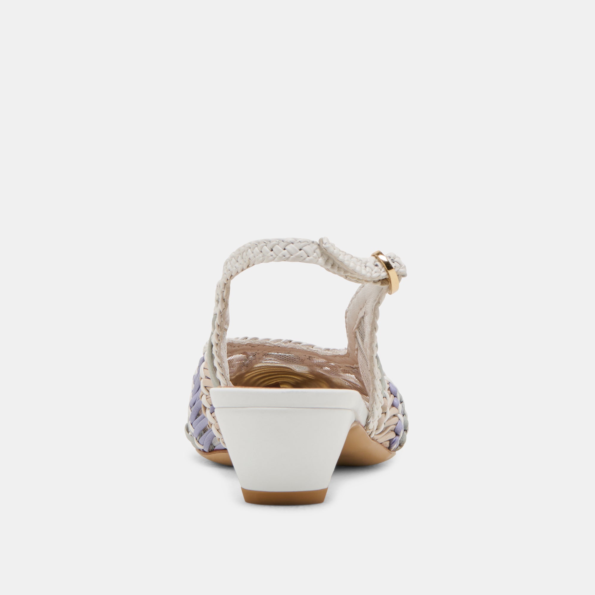 DAFNEY HEELS WHITE MULTI WOVEN LEATHER - Image 7