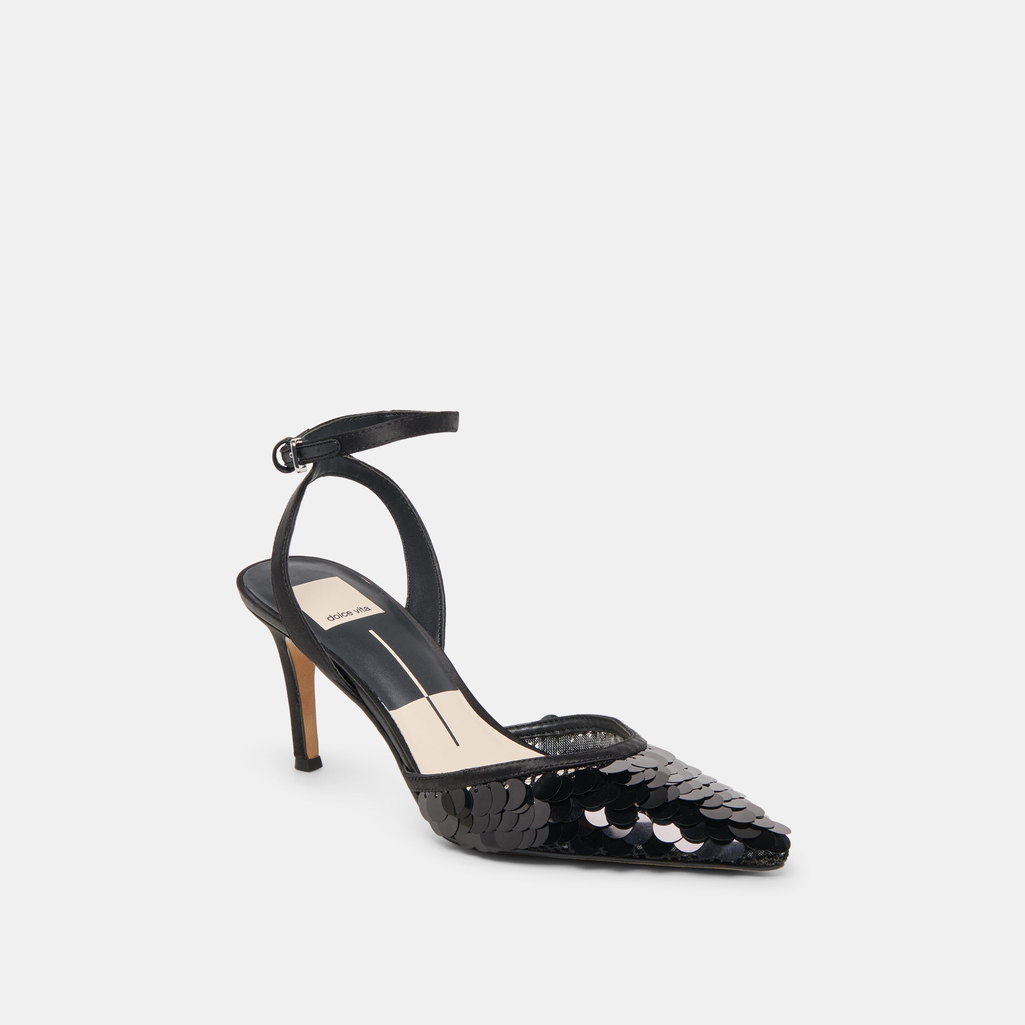 ELIZZA CONFETTI HEELS ONYX WOVEN MESH - Image 3
