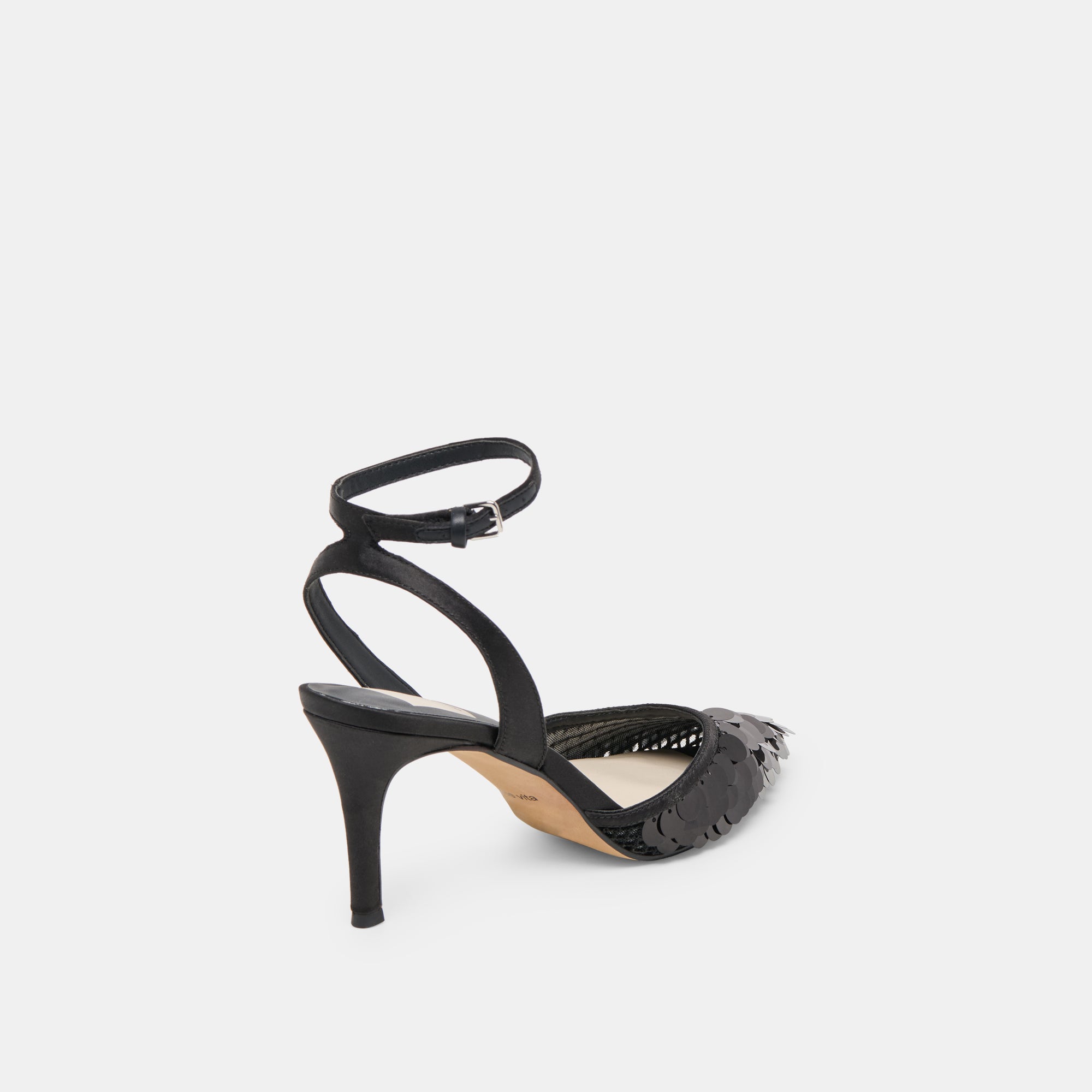 ELIZZA CONFETTI HEELS ONYX WOVEN MESH - Image 5