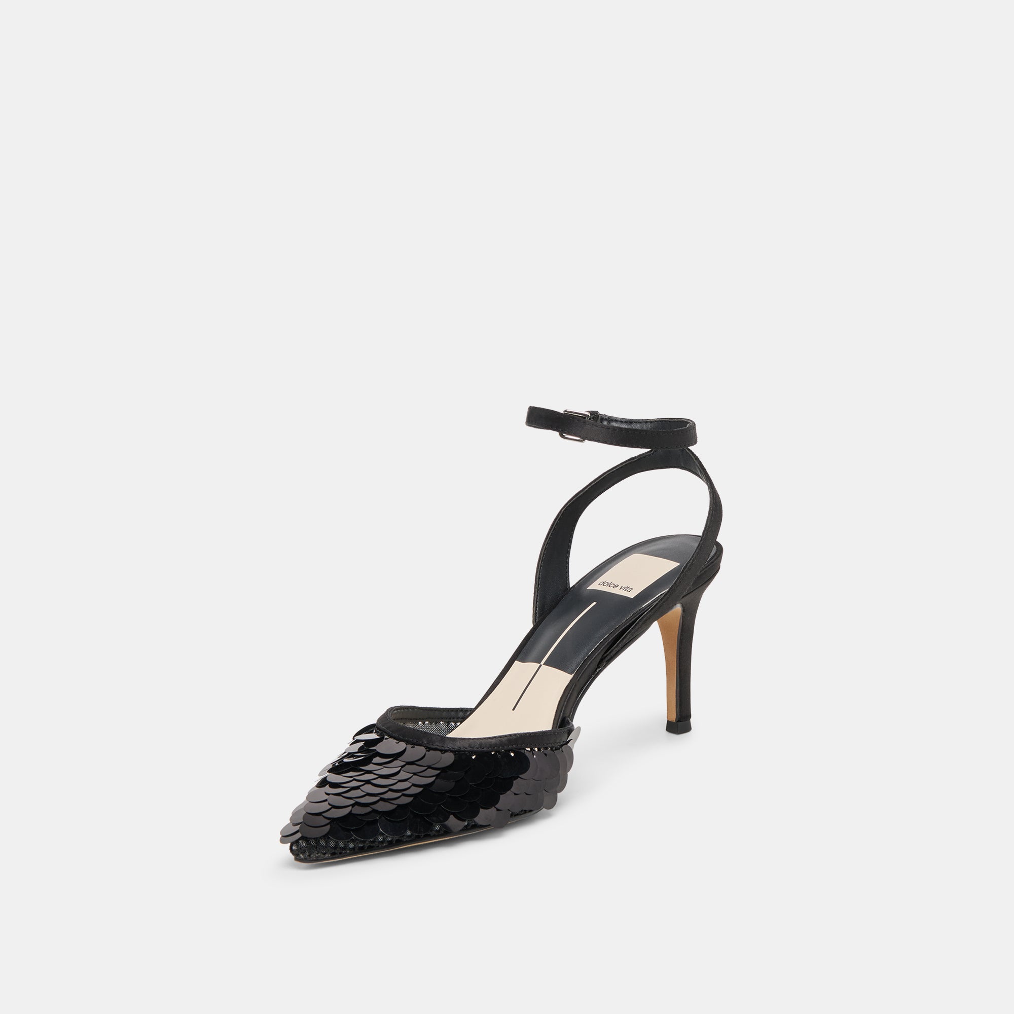 ELIZZA CONFETTI HEELS ONYX WOVEN MESH - Image 7
