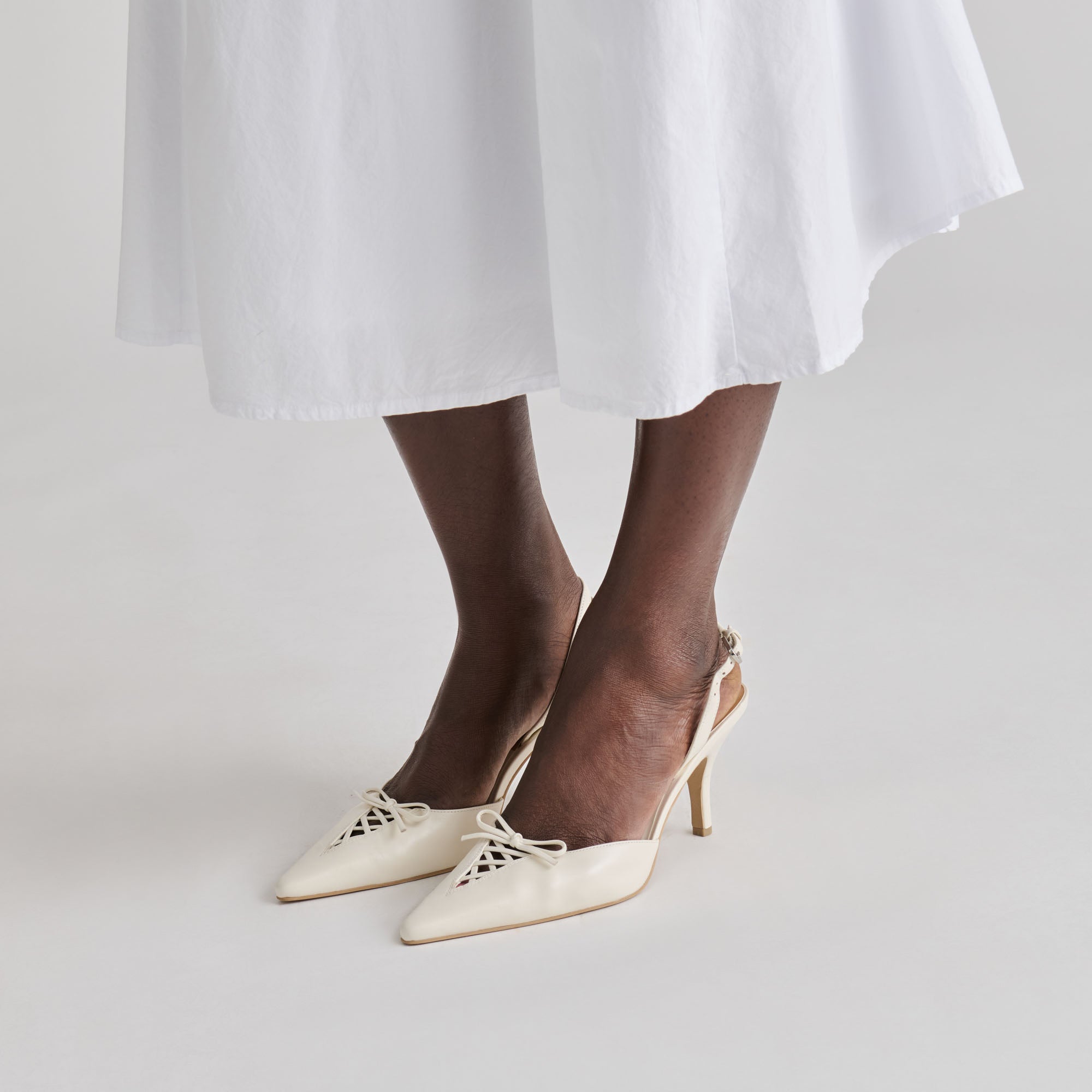 HAMYA HEELS WHITE LEATHER - Image 2