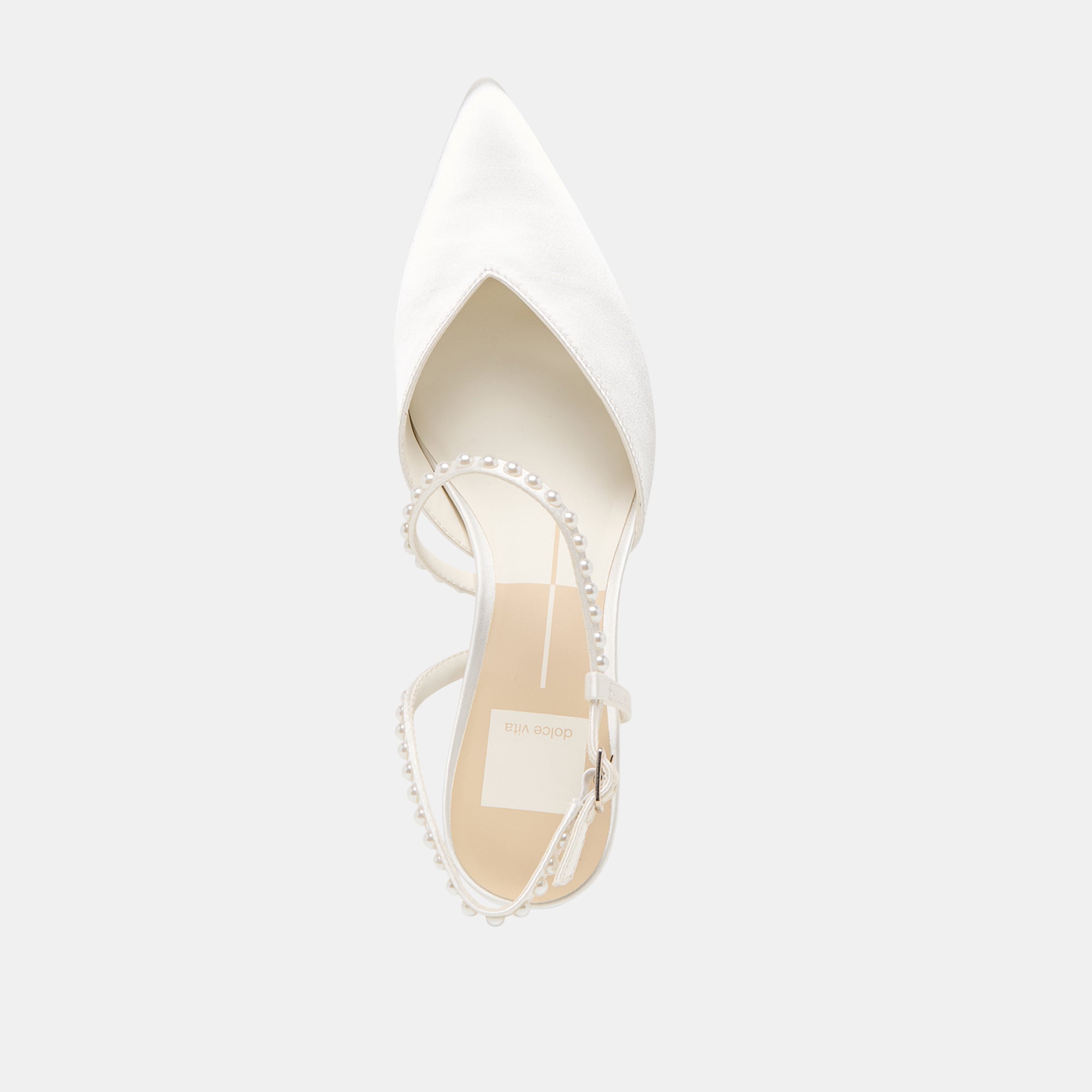 KAMRA PEARL MID HEELS TRUE WHITE SATIN - Image 13