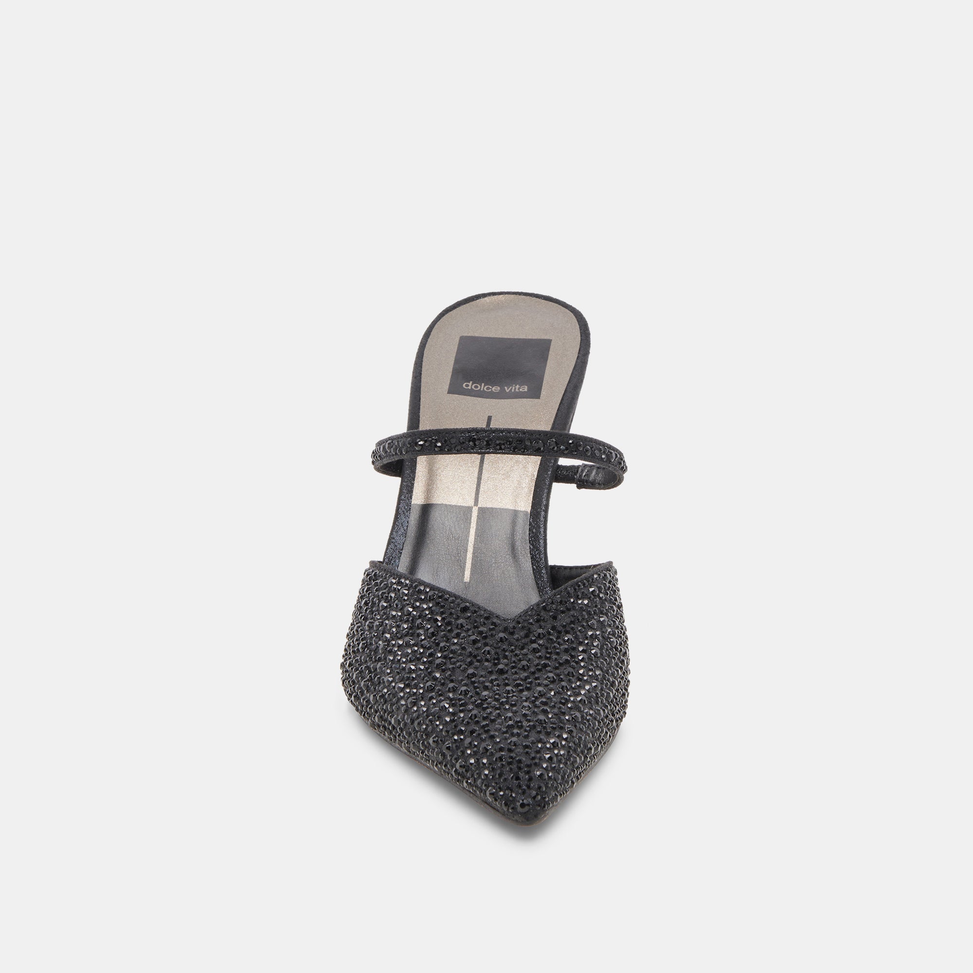 KANIKA CRYSTAL HEELS BLACK METALLIC FABRIC - Image 7