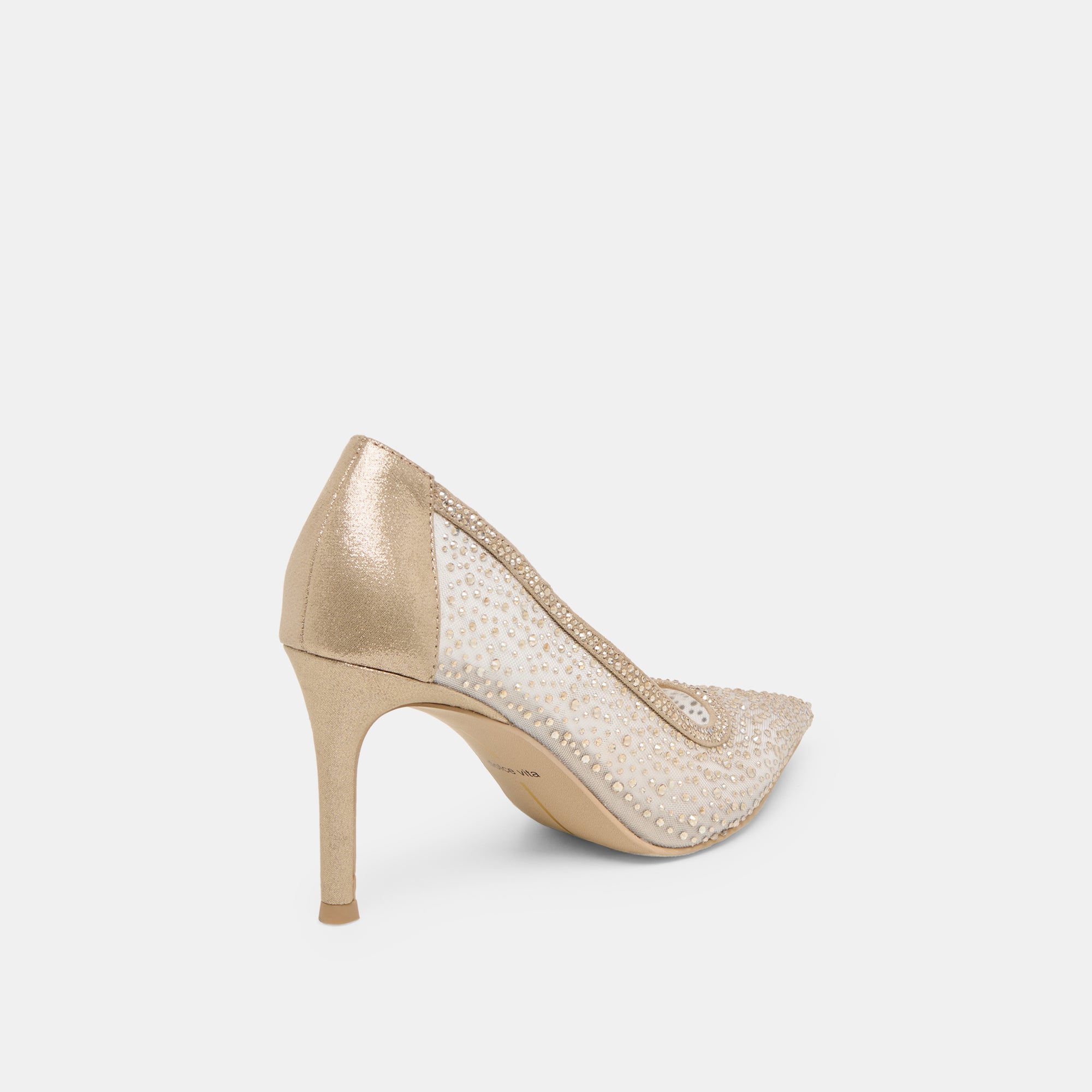 KASHE CRYSTAL HEELS LT GOLD MESH - Image 5