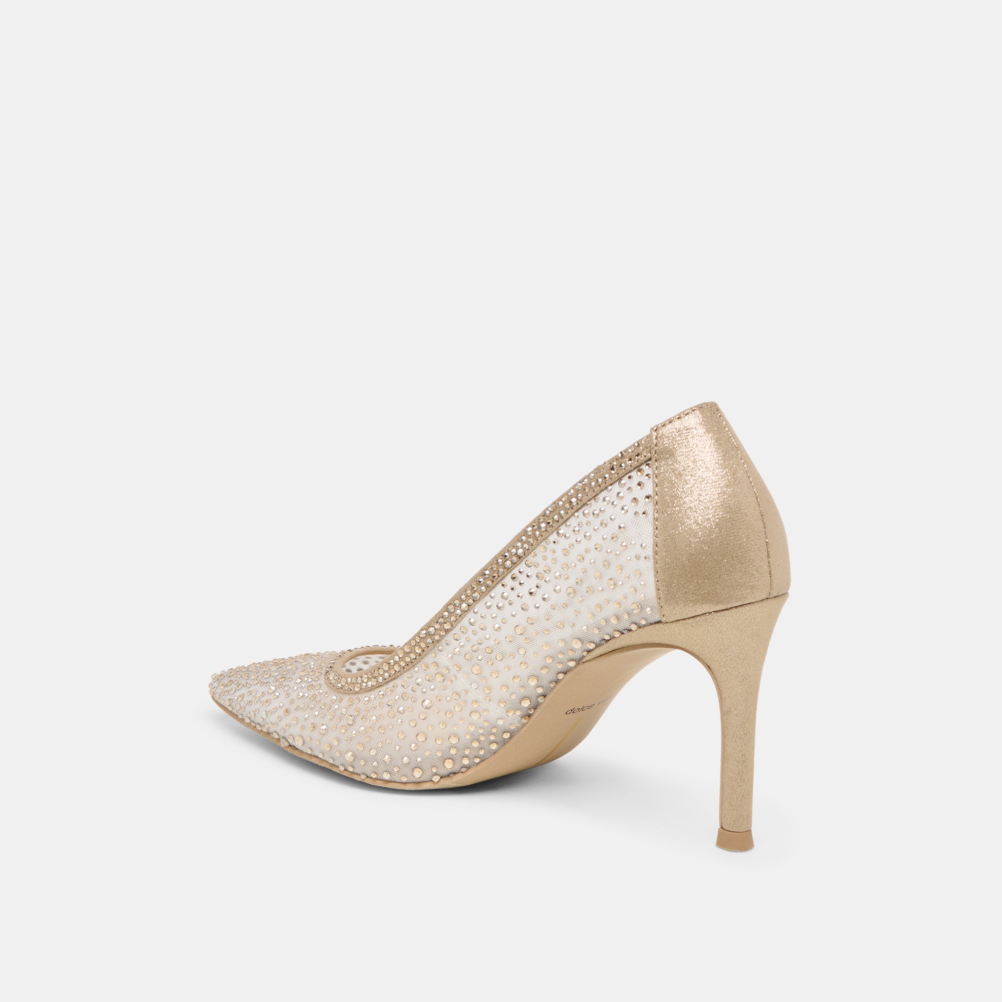 KASHE CRYSTAL HEELS LT GOLD MESH - Image 7