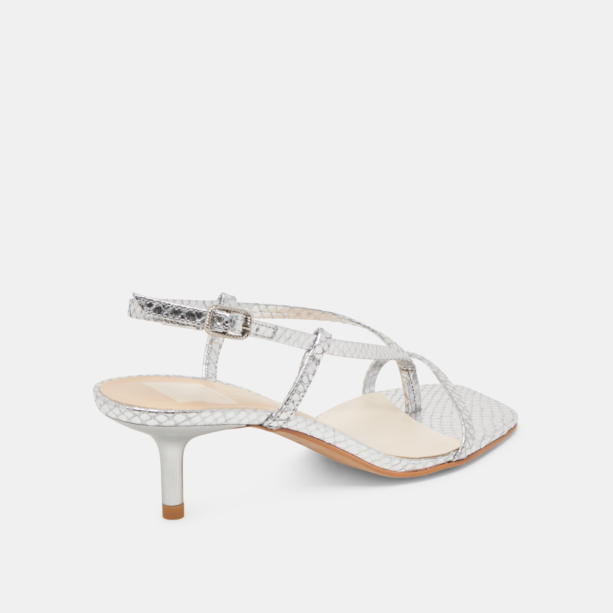 LAURY HEELS SILVER EMBOSSED LEATHER - Image 4