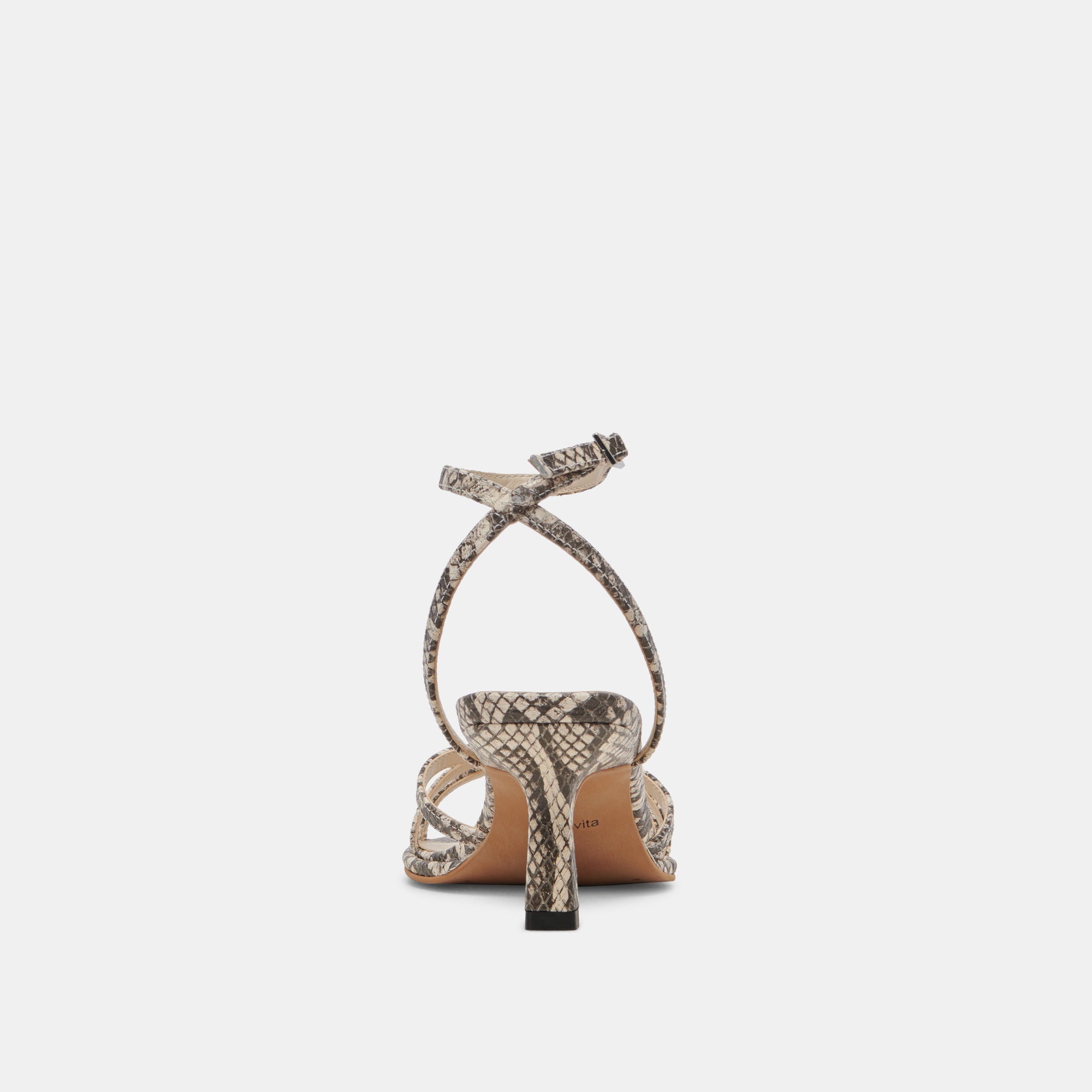 MANJI HEELS BLACK WHITE EMBOSSED SNAKE - Image 7