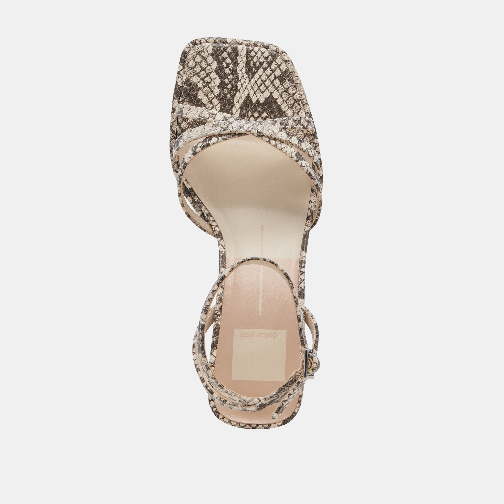 MANJI HEELS BLACK WHITE EMBOSSED SNAKE - Image 8
