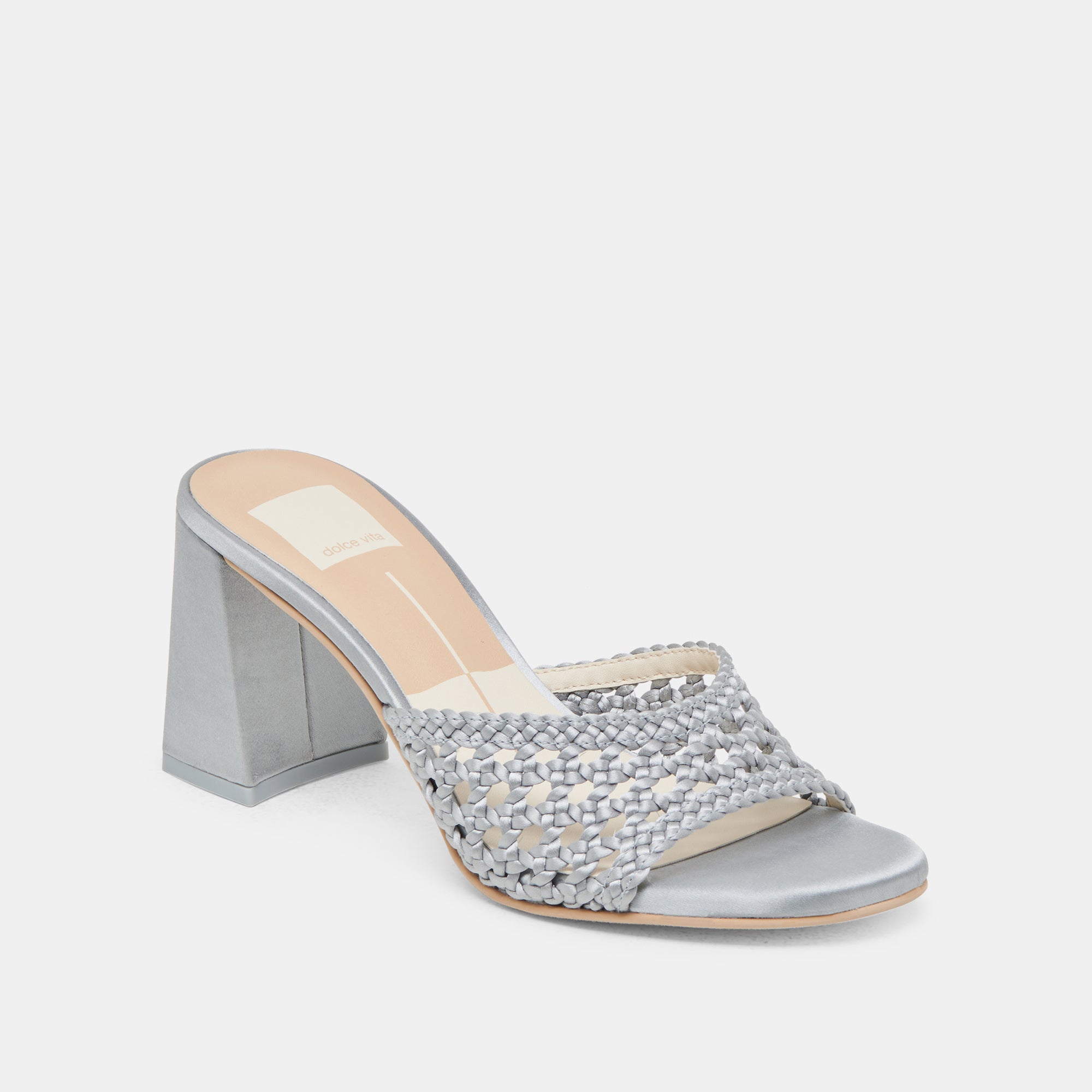 MARGOE HEELS LIGHT BLUE WOVEN SATIN - Image 3