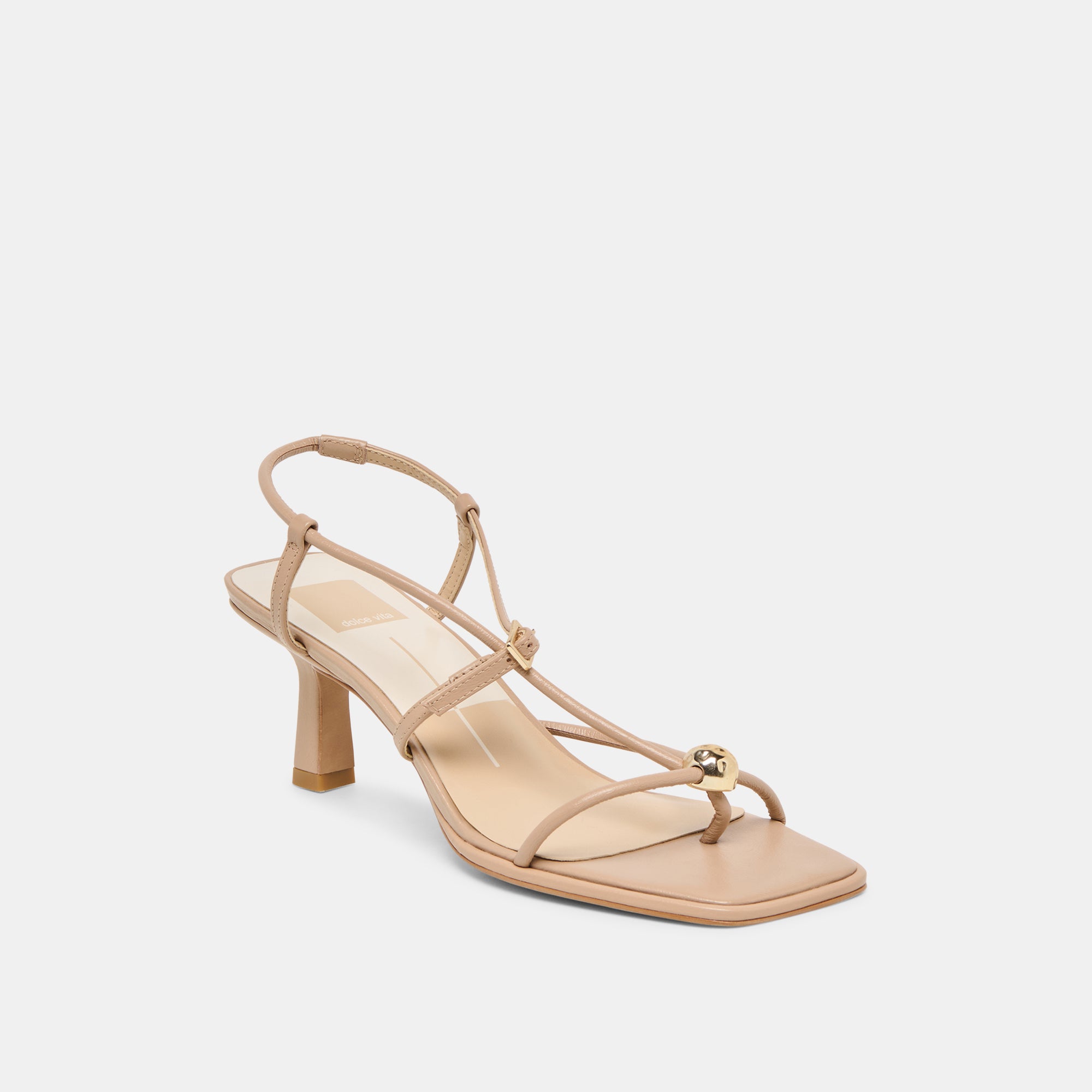 MYLEE WIDE HEELS LIGHT TAN LEATHER - Image 2