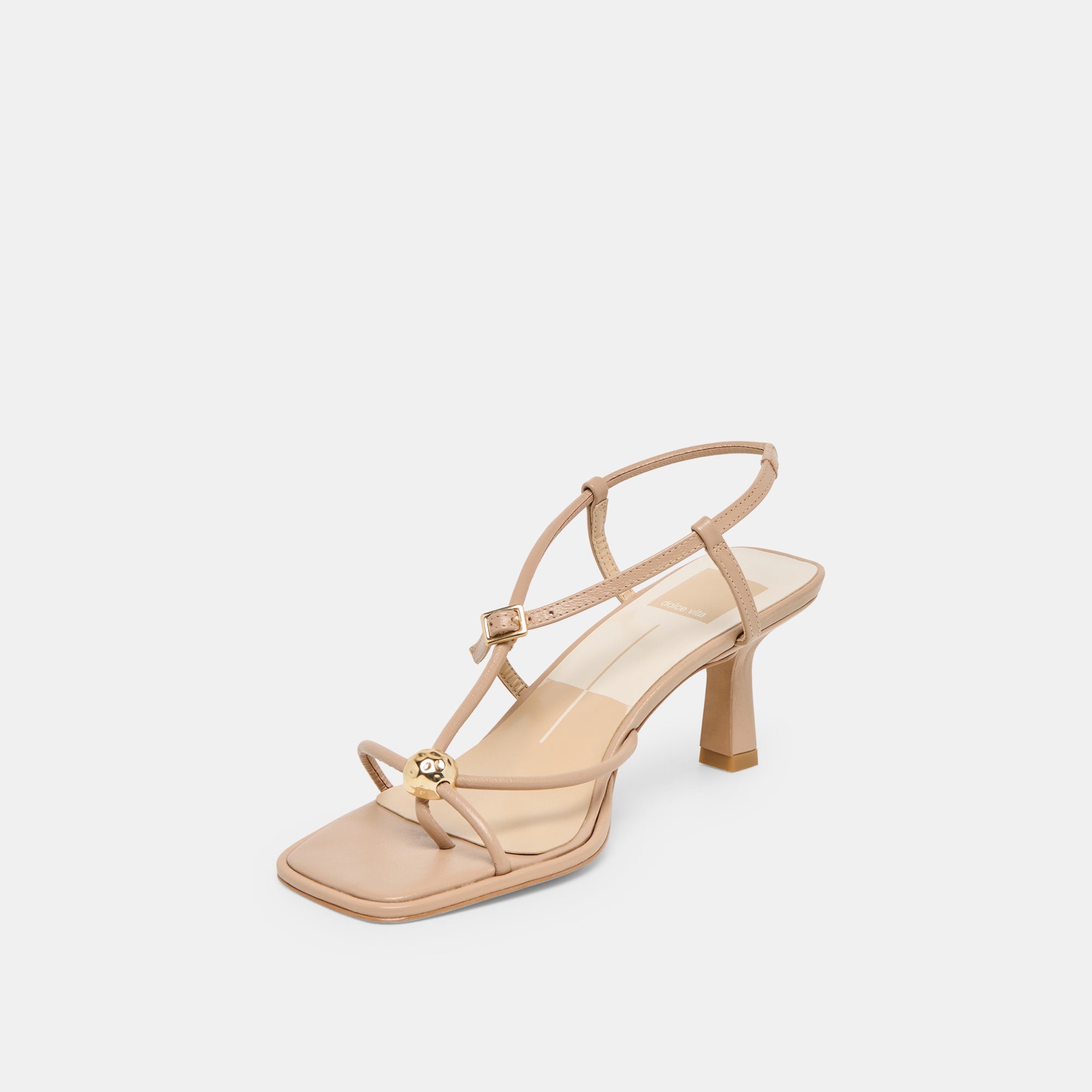 MYLEE WIDE HEELS LIGHT TAN LEATHER - Image 4