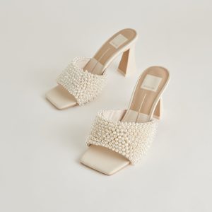 NANDY PEARL HEELS VANILLA PEARLS
