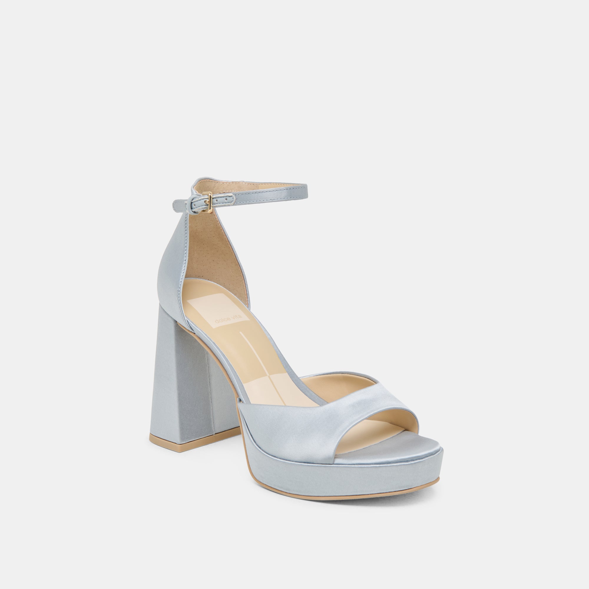PANDRO HEELS LIGHT BLUE SATIN - Image 2