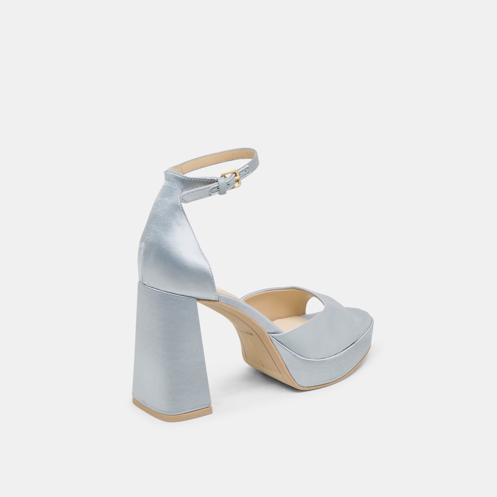 PANDRO HEELS LIGHT BLUE SATIN - Image 3
