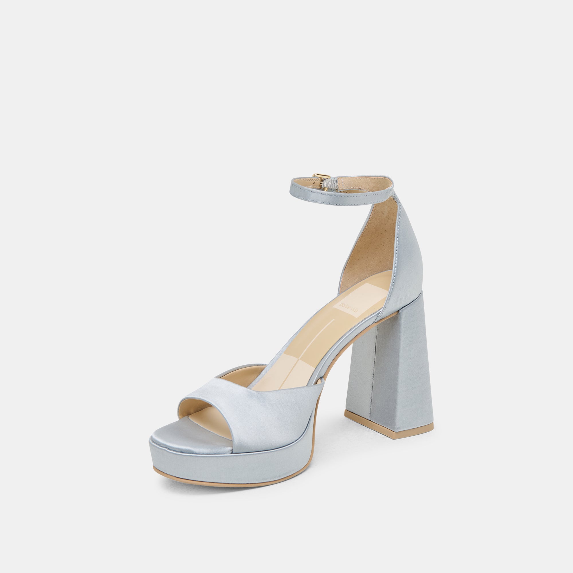 PANDRO HEELS LIGHT BLUE SATIN - Image 4