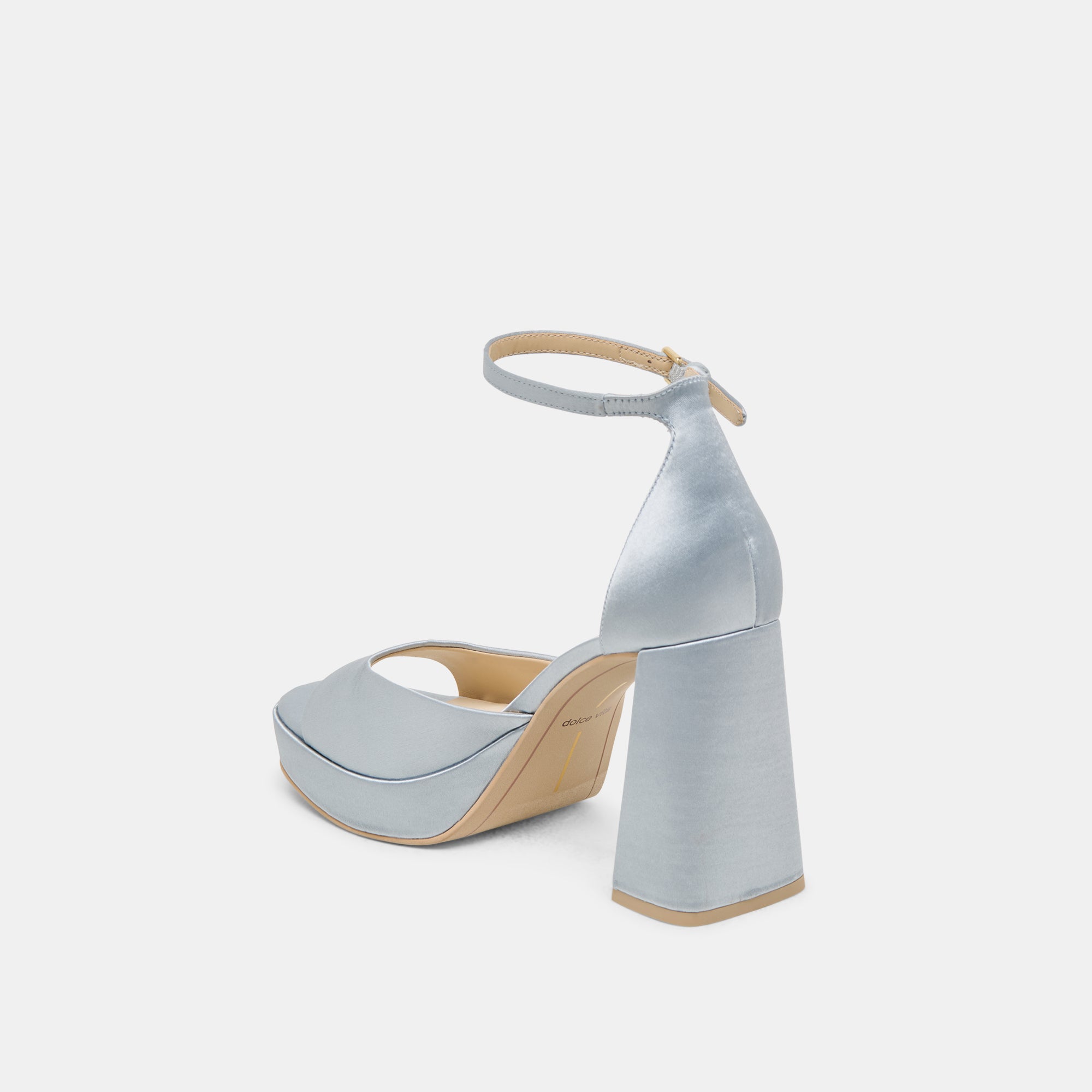 PANDRO HEELS LIGHT BLUE SATIN - Image 5