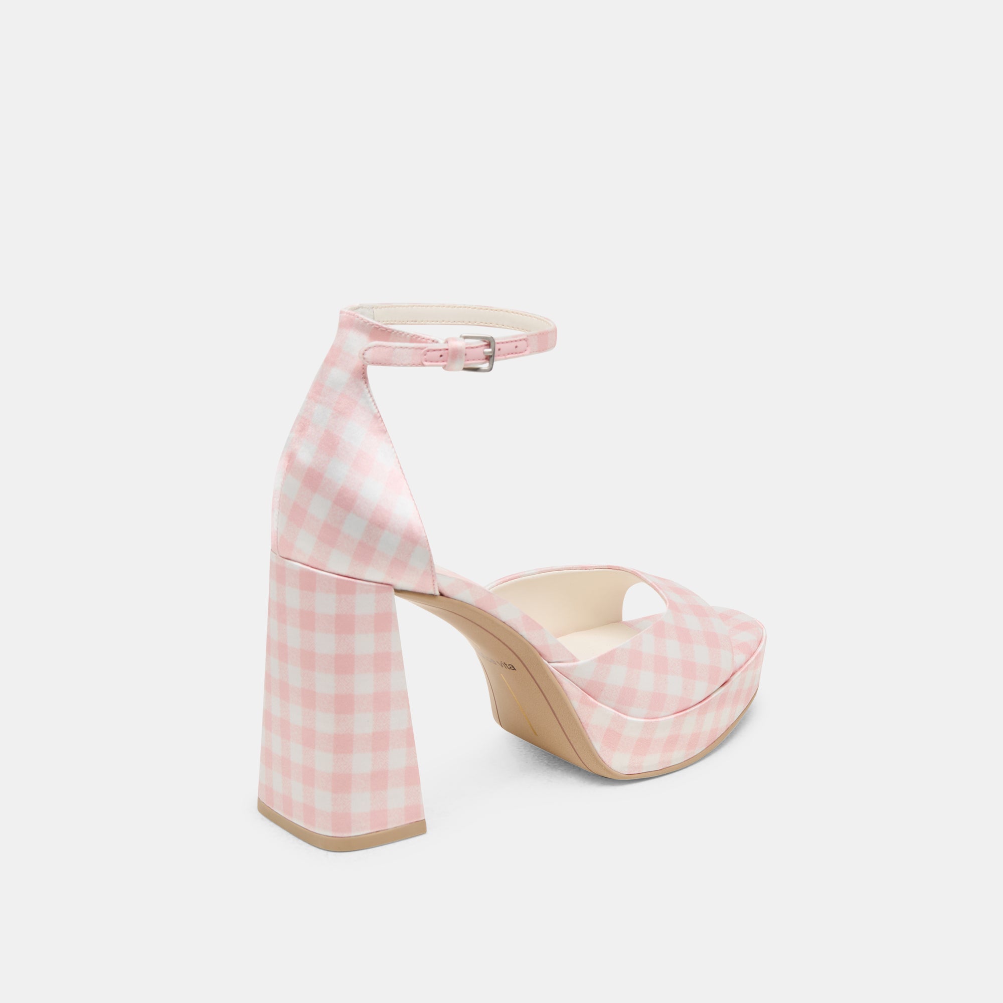 PANDRO X BYRDIE GOLF HEELS PINK PLAID GINGHAM - Image 5
