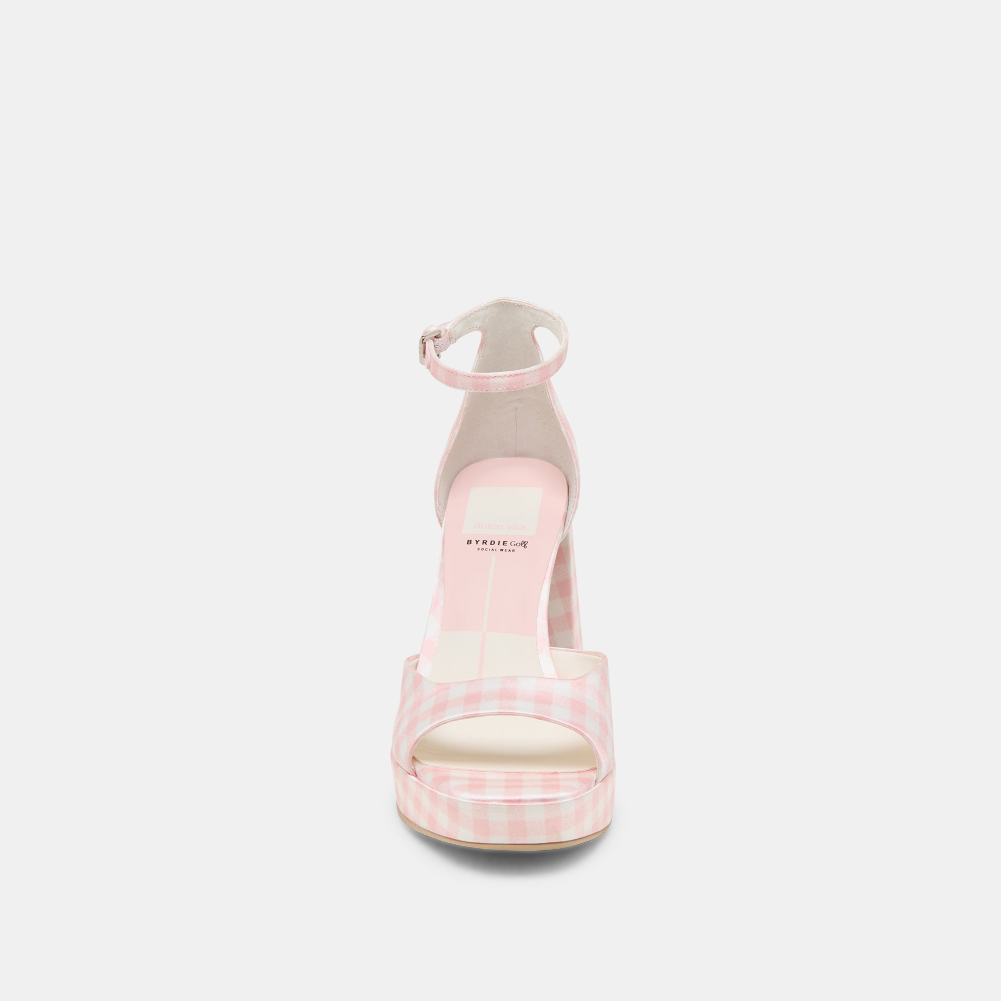 PANDRO X BYRDIE GOLF HEELS PINK PLAID GINGHAM - Image 12