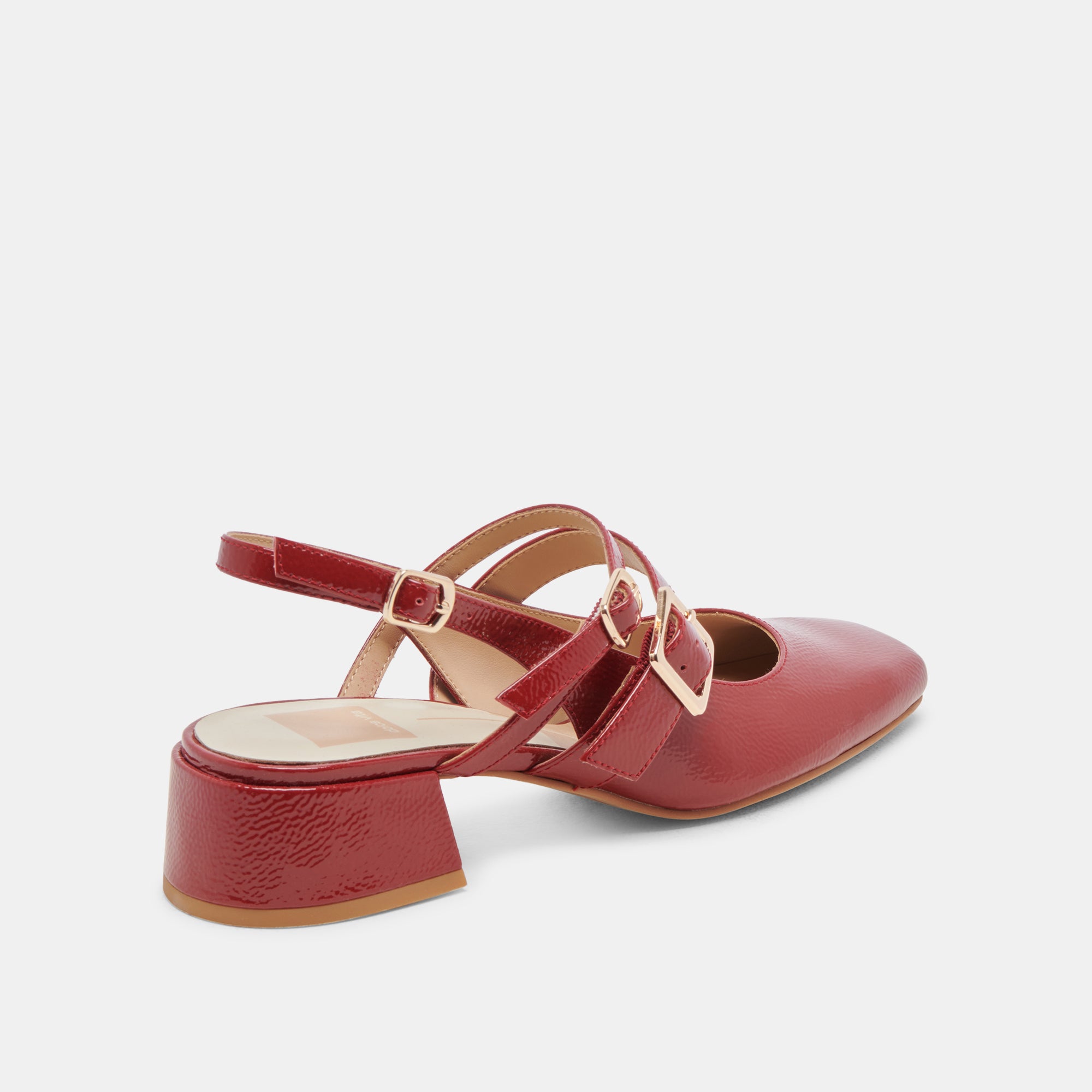 PATZY HEELS CRIMSON CRINKLE PATENT LEATHER - Image 5
