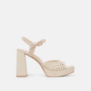 PEYTEN HEELS CREME WOVEN STELLA