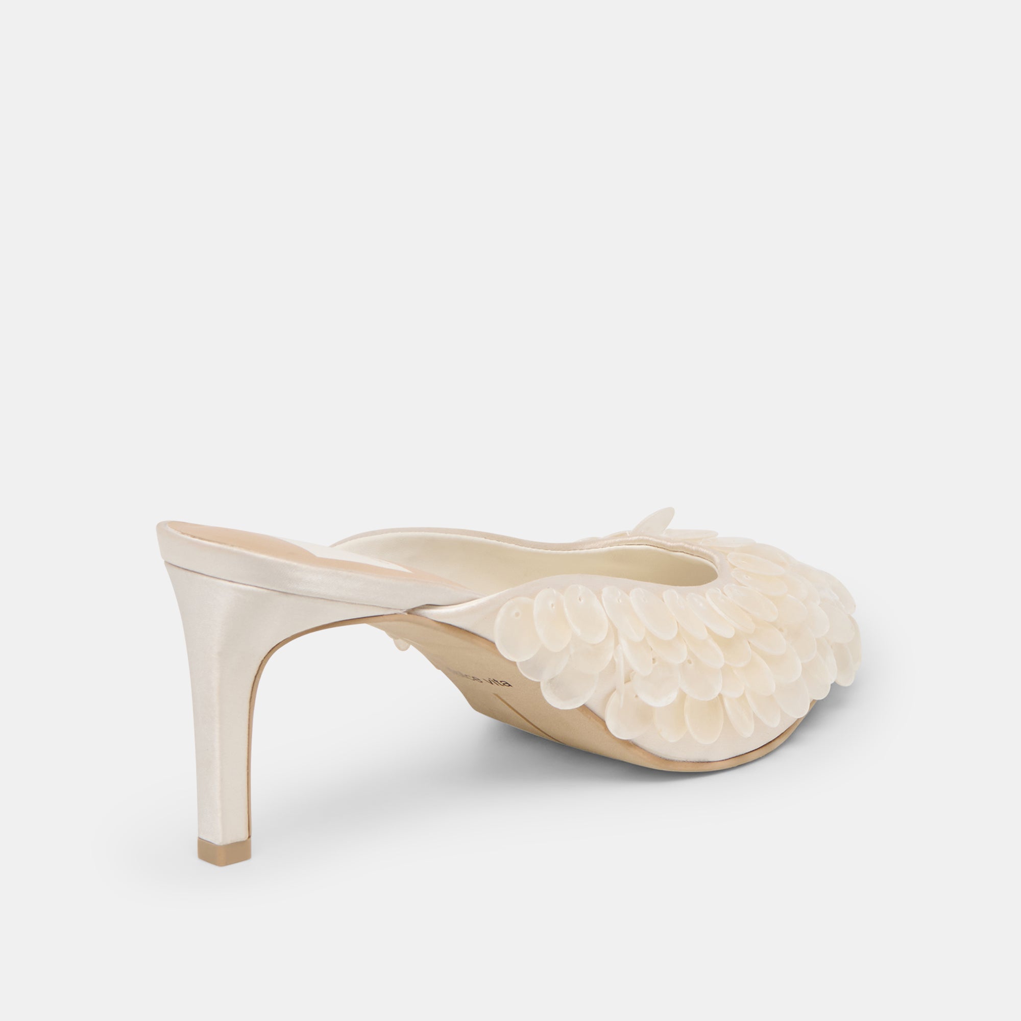 SAMARY CONFETTI HEELS OFF WHITE SATIN - Image 5