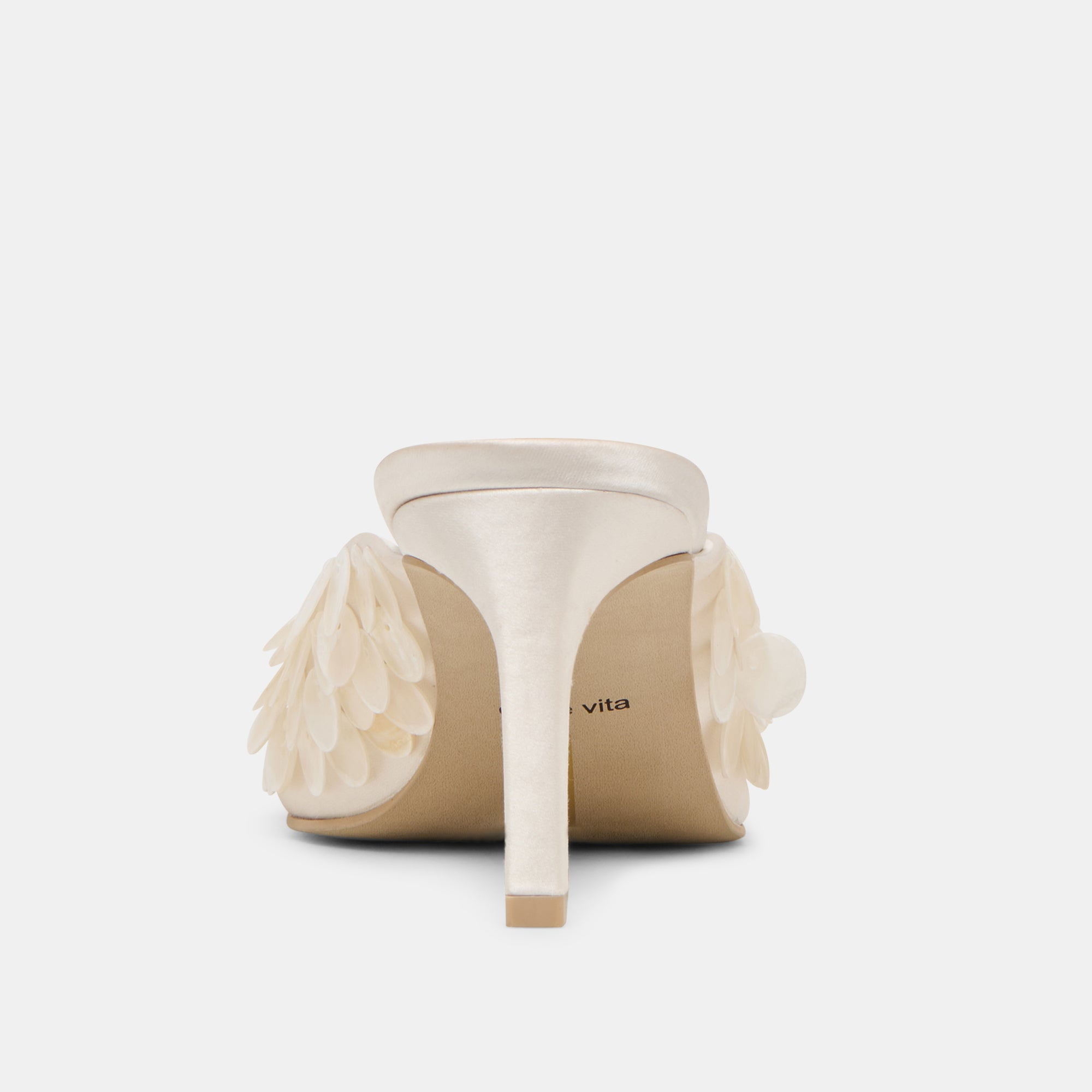 SAMARY CONFETTI HEELS OFF WHITE SATIN - Image 9
