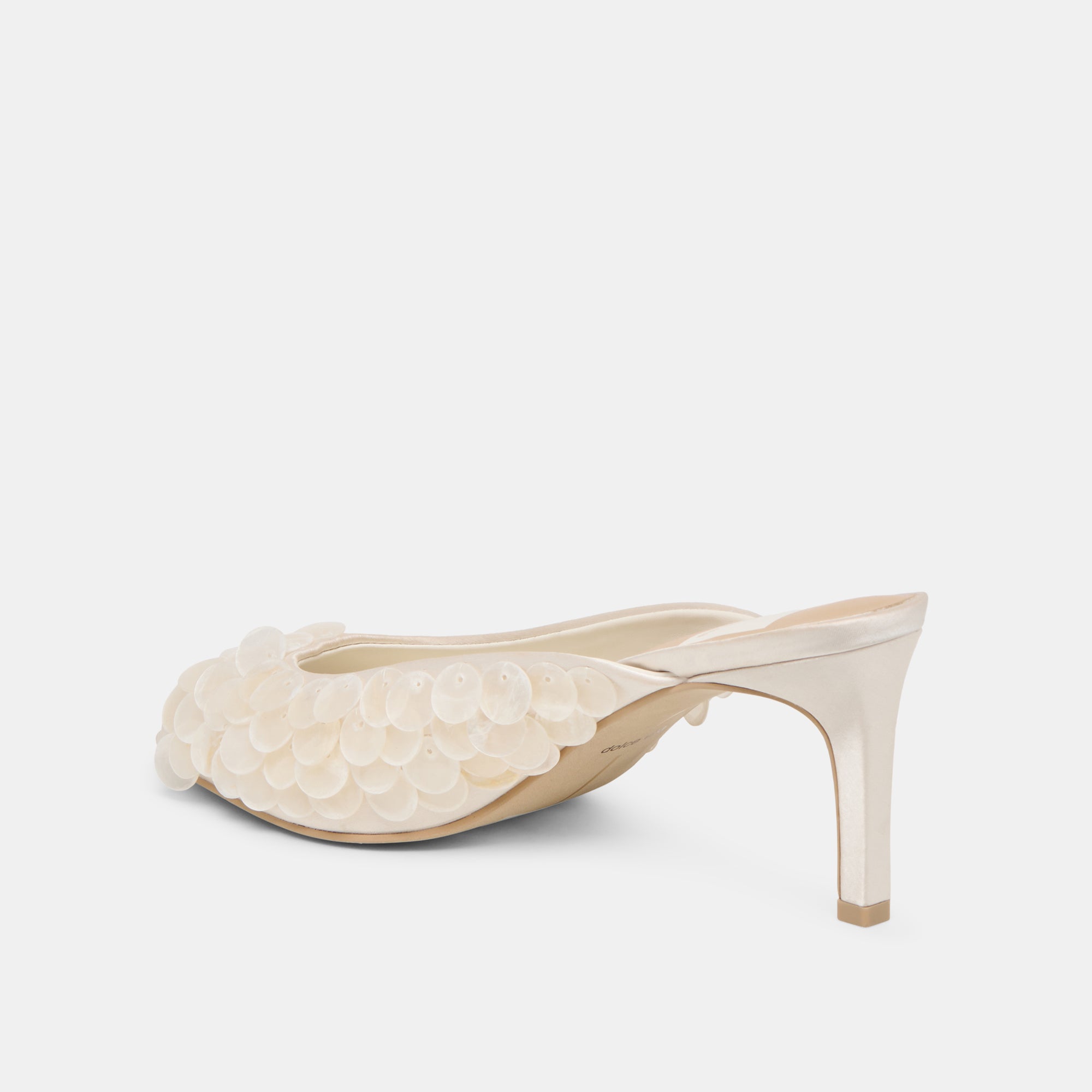 SAMARY CONFETTI HEELS OFF WHITE SATIN - Image 7