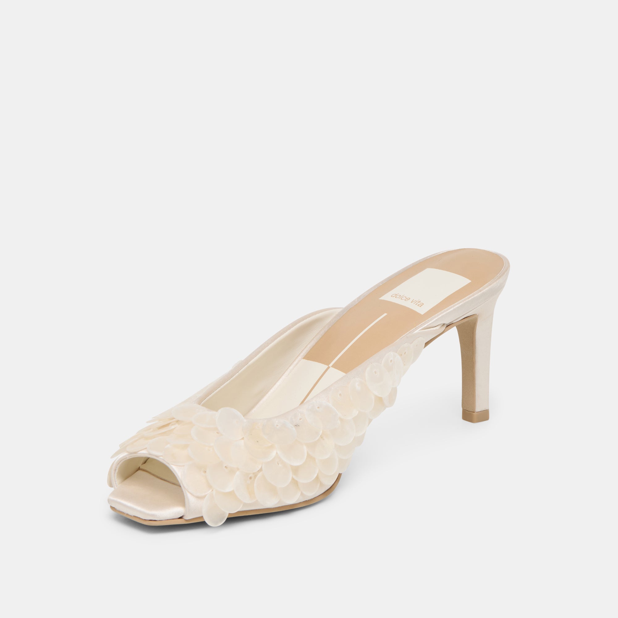 SAMARY CONFETTI HEELS OFF WHITE SATIN - Image 6