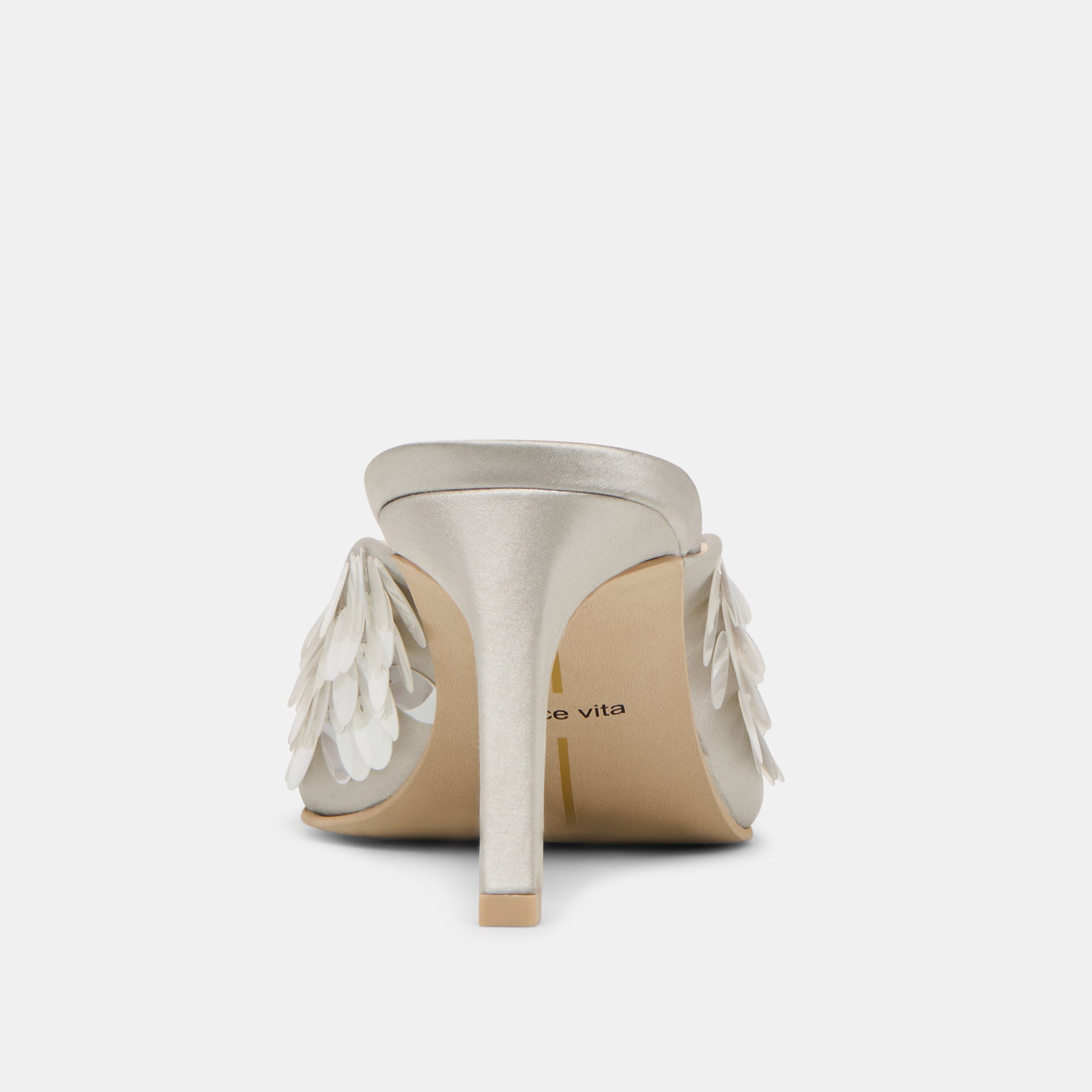 SAMARY CONFETTI HEELS SILVER SATIN - Image 11