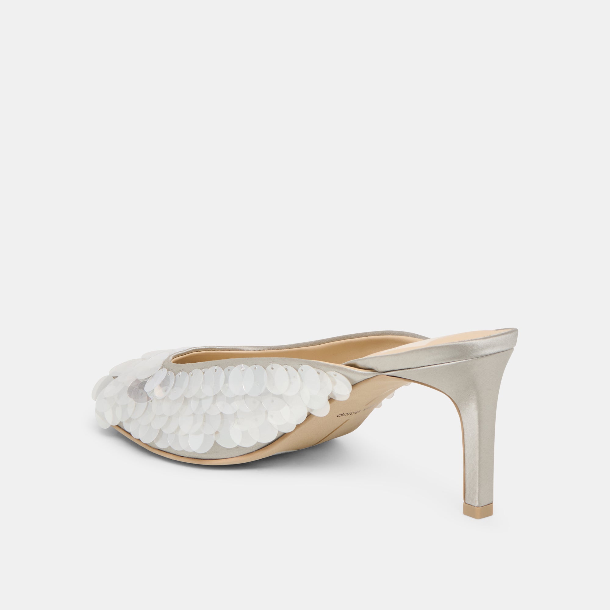 SAMARY CONFETTI HEELS SILVER SATIN - Image 9