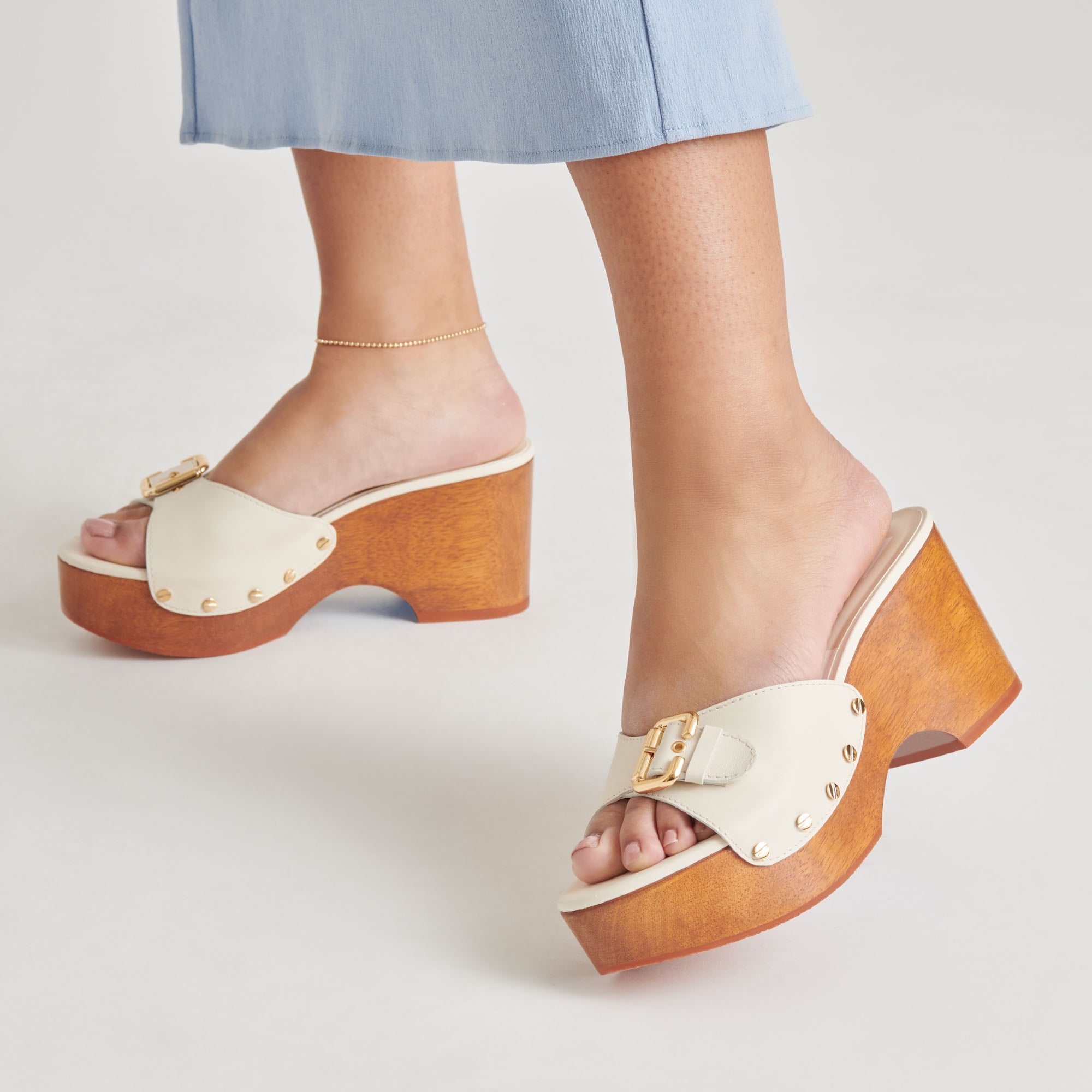 YALAH HEELS OFF WHITE LEATHER - Image 4