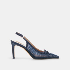 YELA HEELS NAVY TULLE