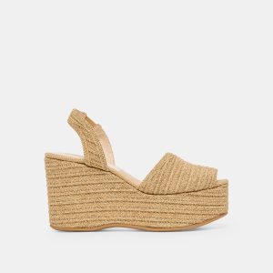 AKERA WEDGES NATURAL RAFFIA