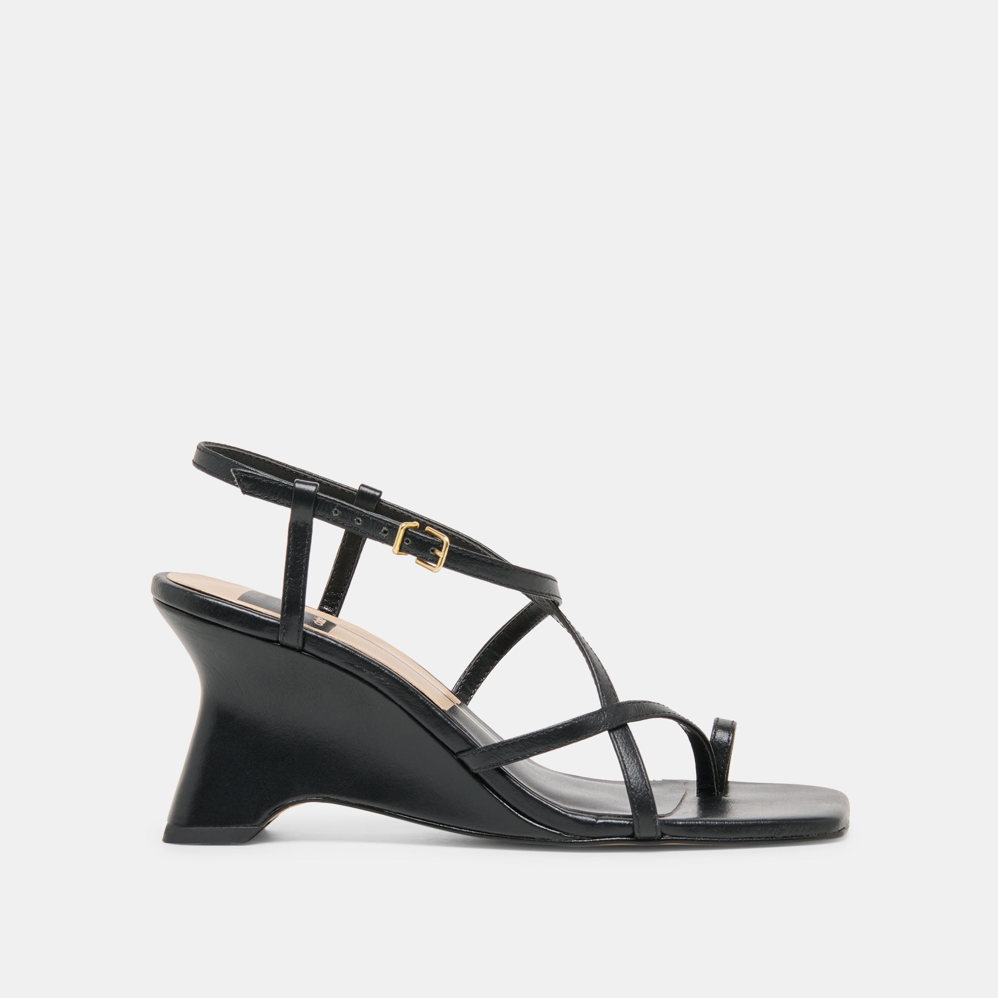 AYLEE WEDGES BLACK LEATHER