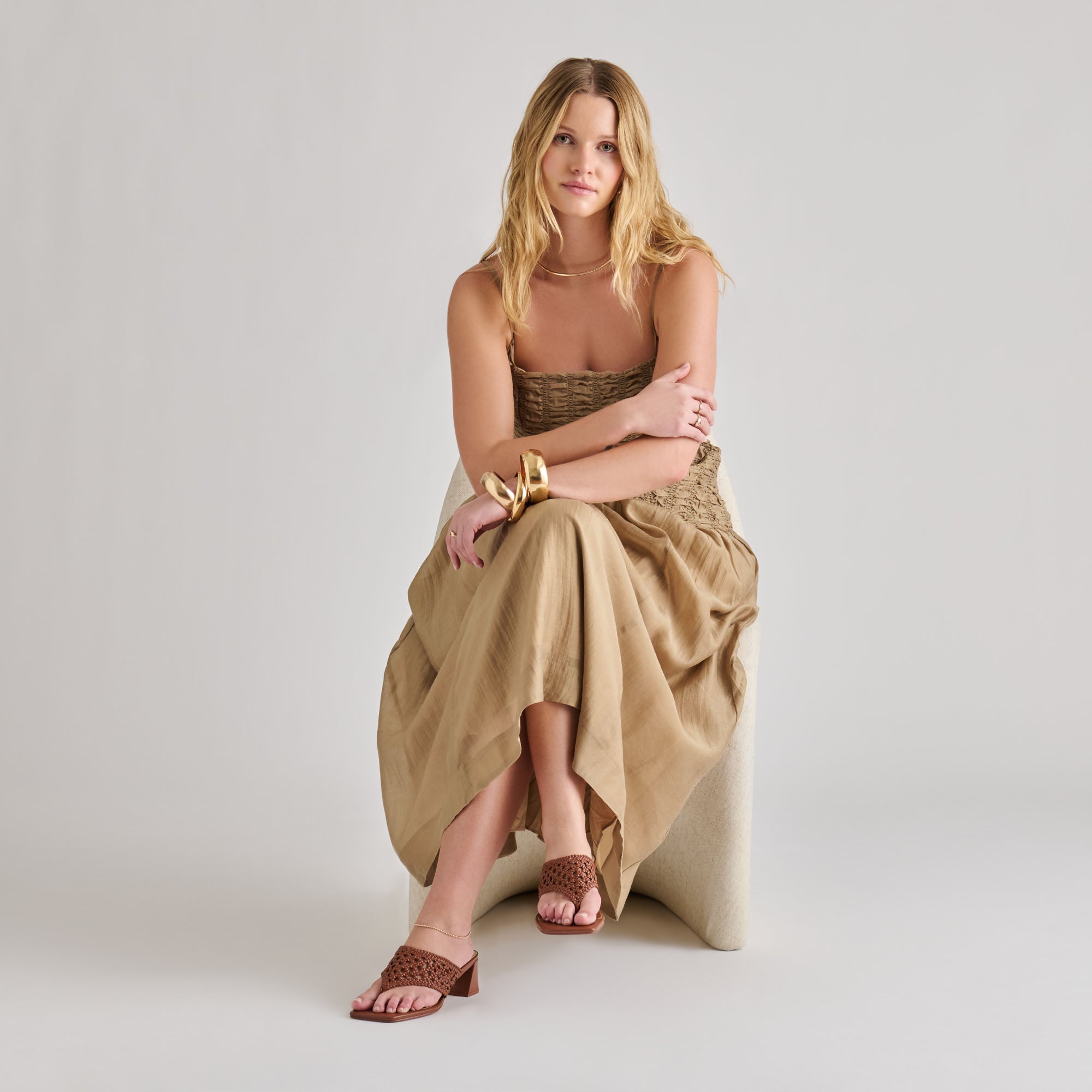 BARLO HEELS COGNAC WOVEN STELLA - Image 2